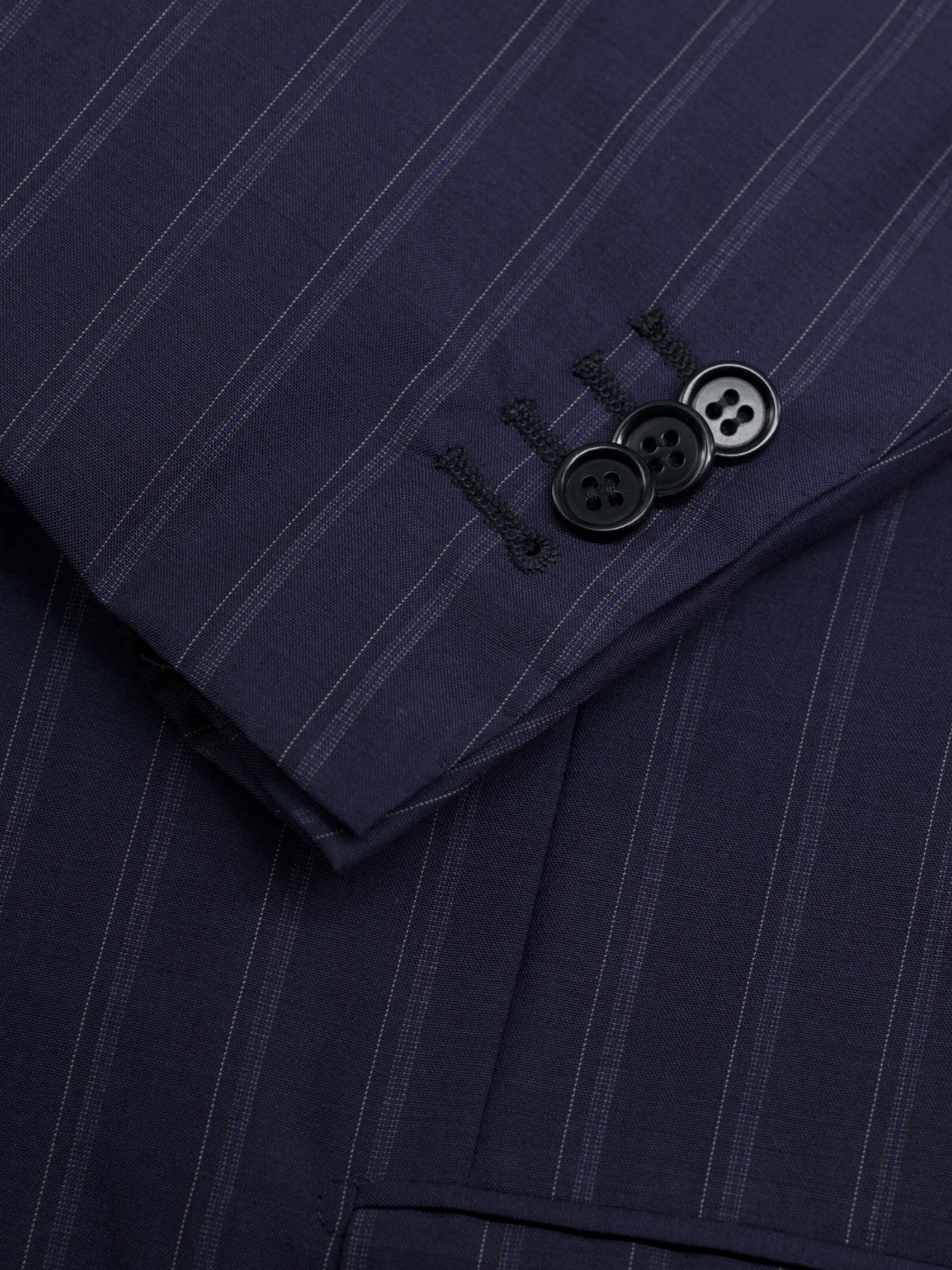 Kiton Dark Blue 14-Micron "Blanc Blu" Vintage-Pinstripe Suit