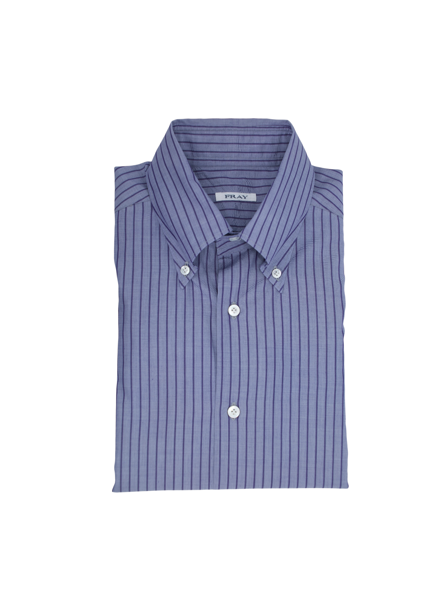 Fray Steel Blue & Lavender Cotton Button-Down Pinstripe Shirt