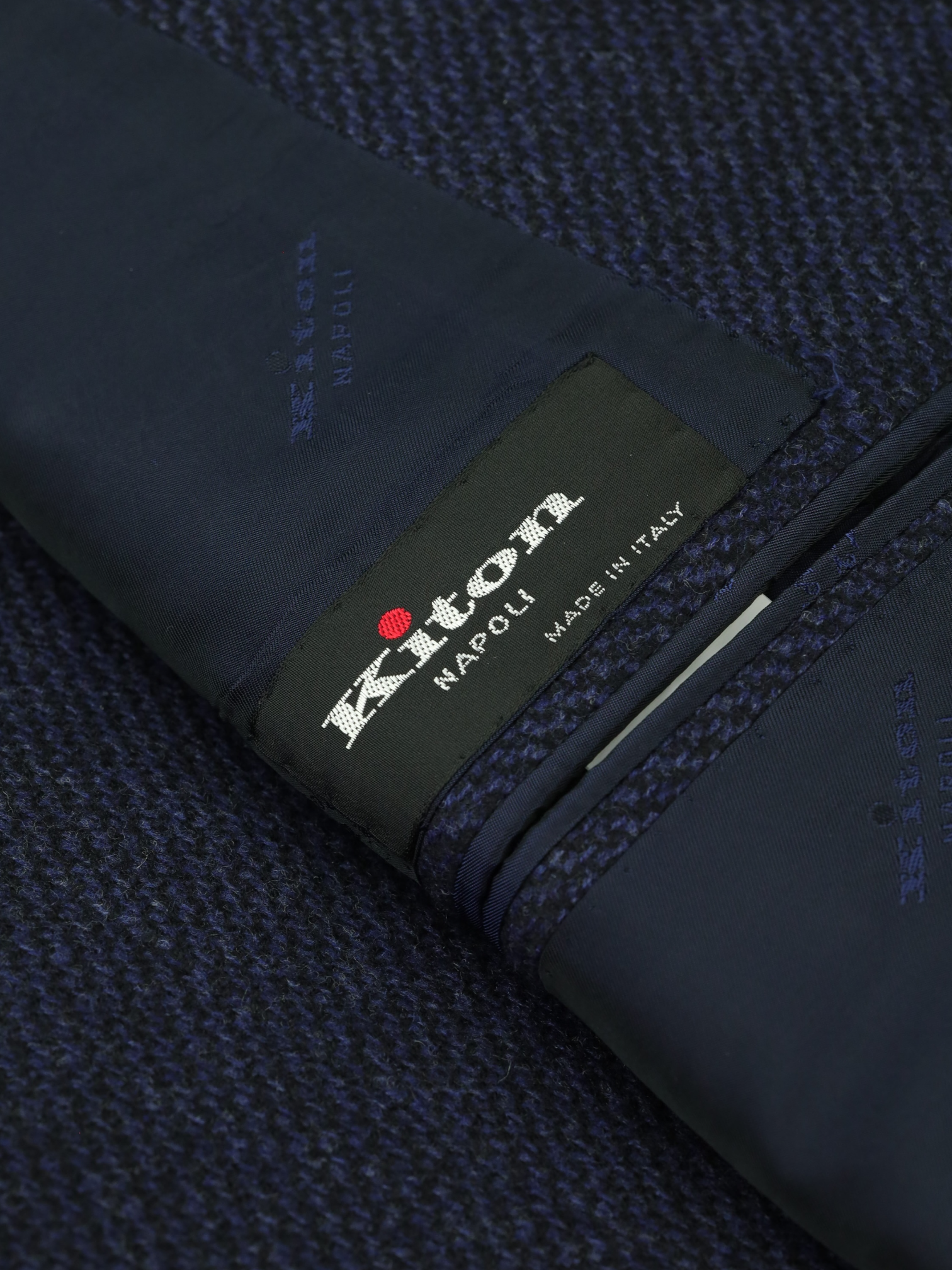 Kiton Blue Wool & Cashmere Bicolor Micro-Structure Jacket