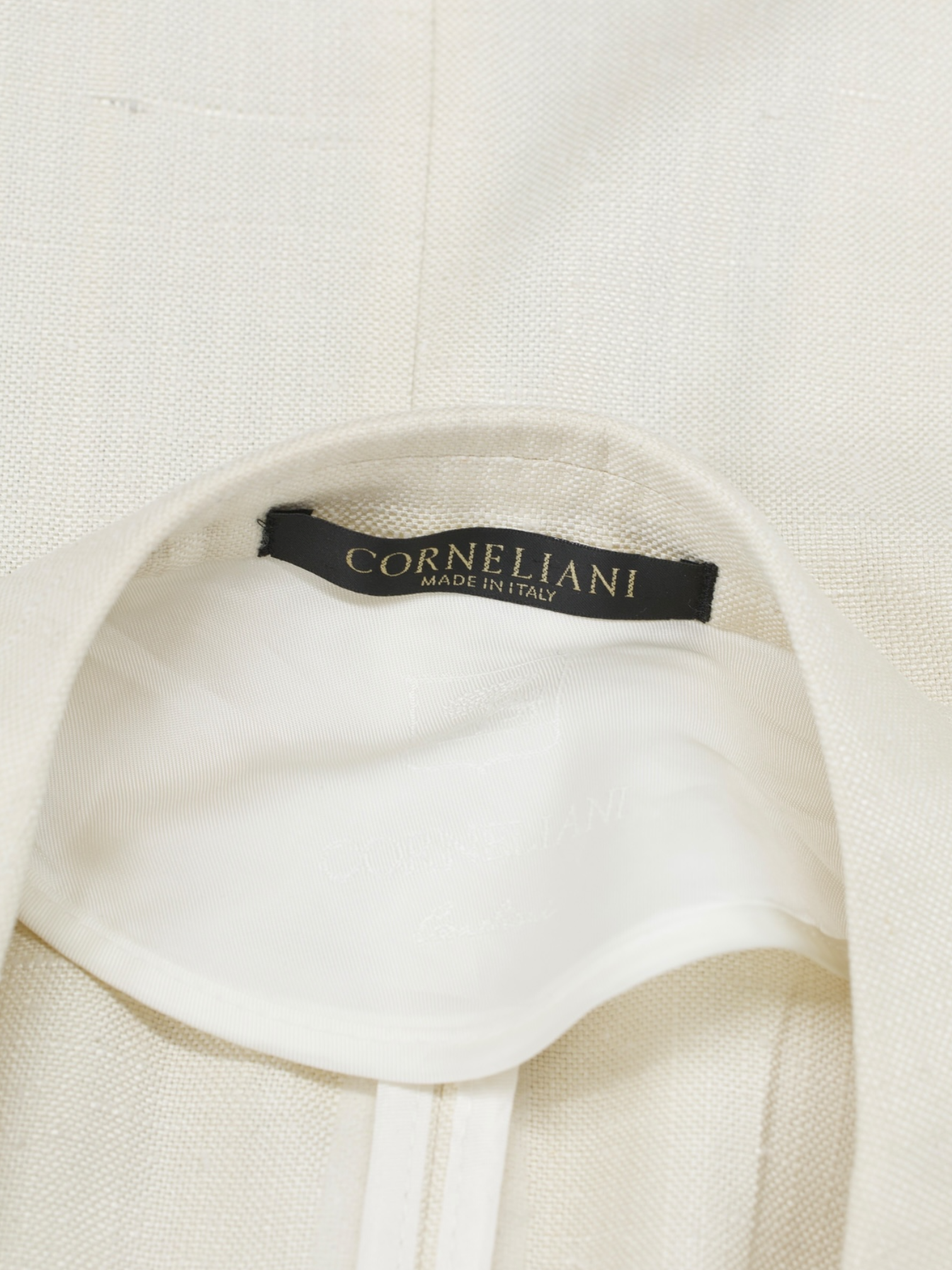 Corneliani Ivory Double Breasted Shantung-Silk Jacket