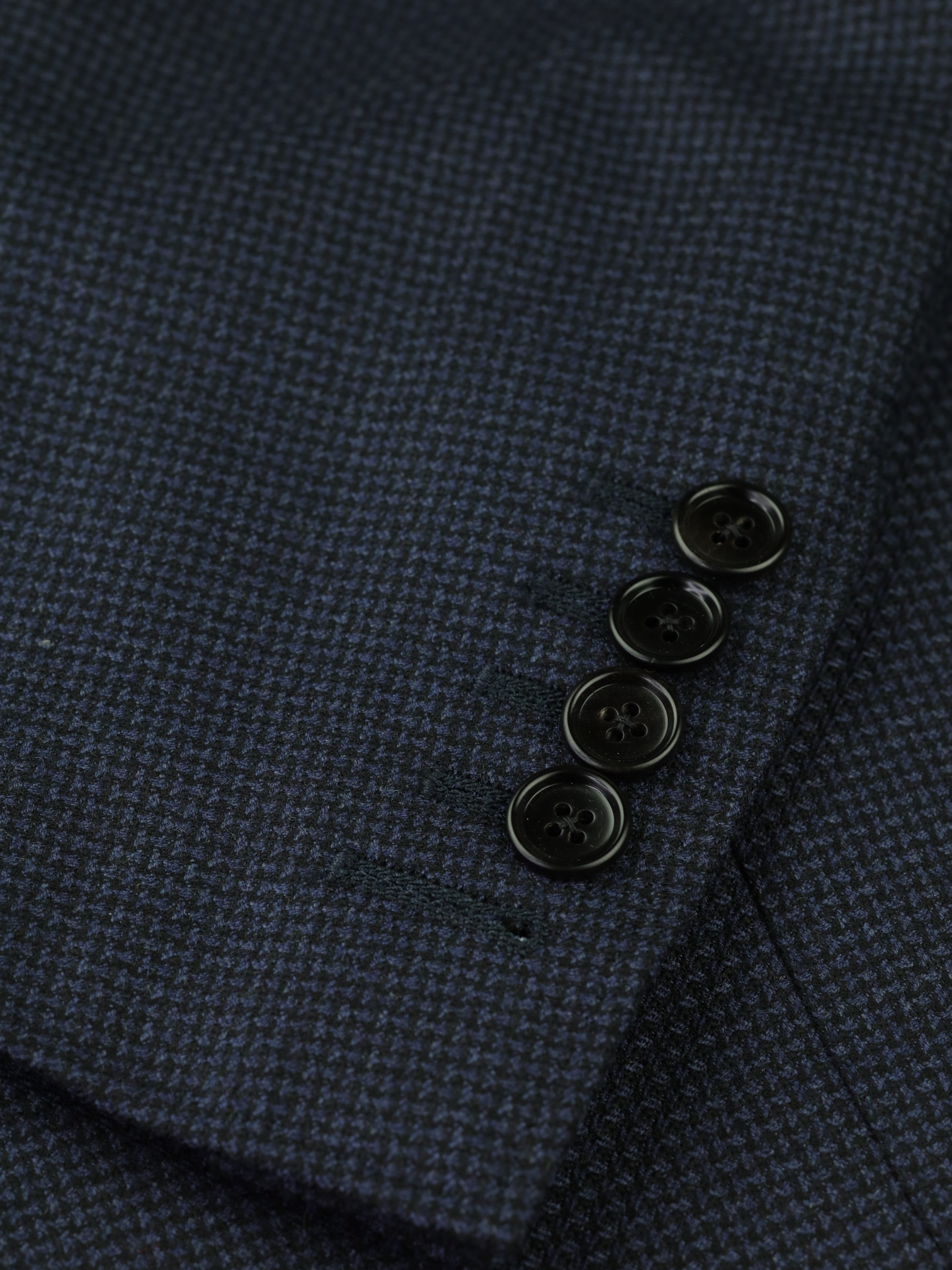 Tom Ford Navy Wool Micro-Pattern Atticus Jacket