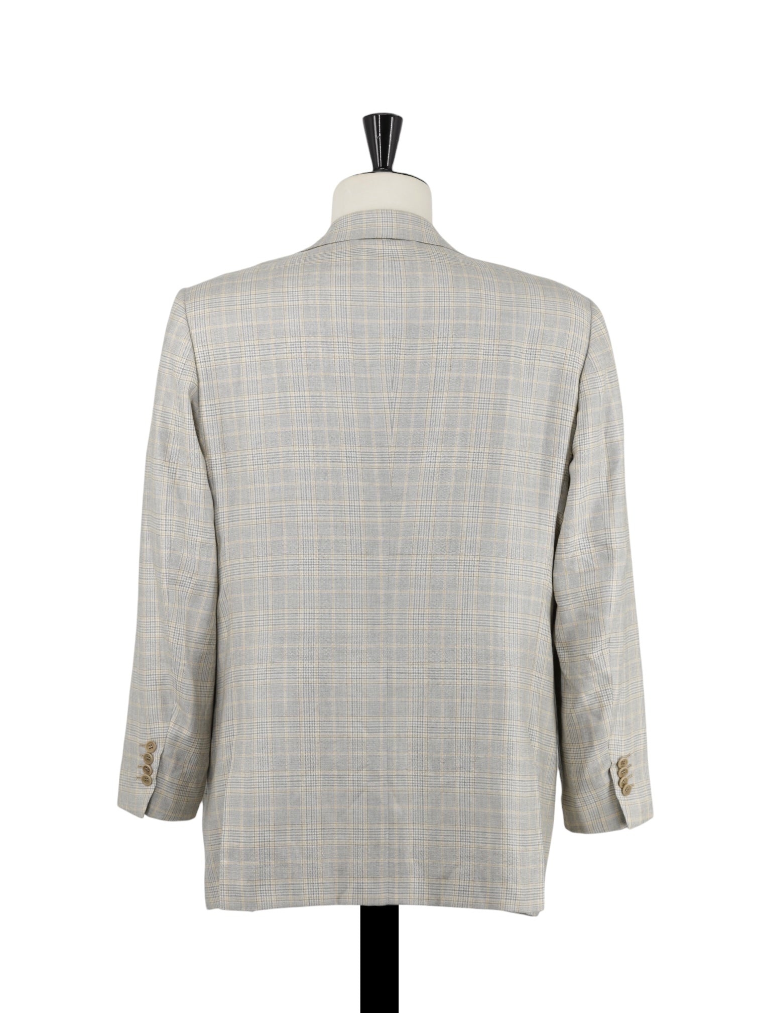Kiton Taupe & Soft Yellow Lightweight-Cashmere Prince of Wales Jacket