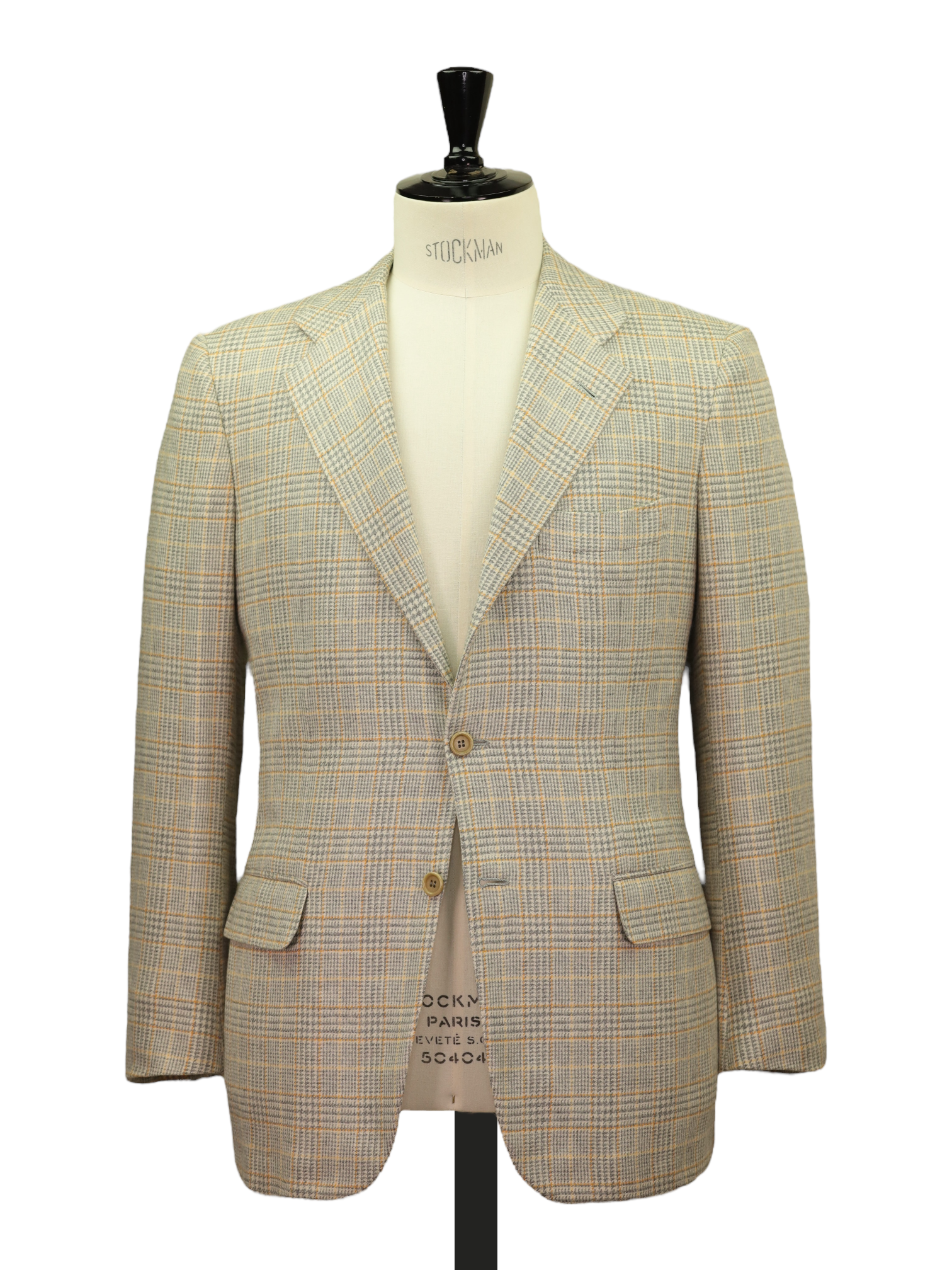Kiton Grey & Orange Pure Cashmere Prince of Wales Jacket