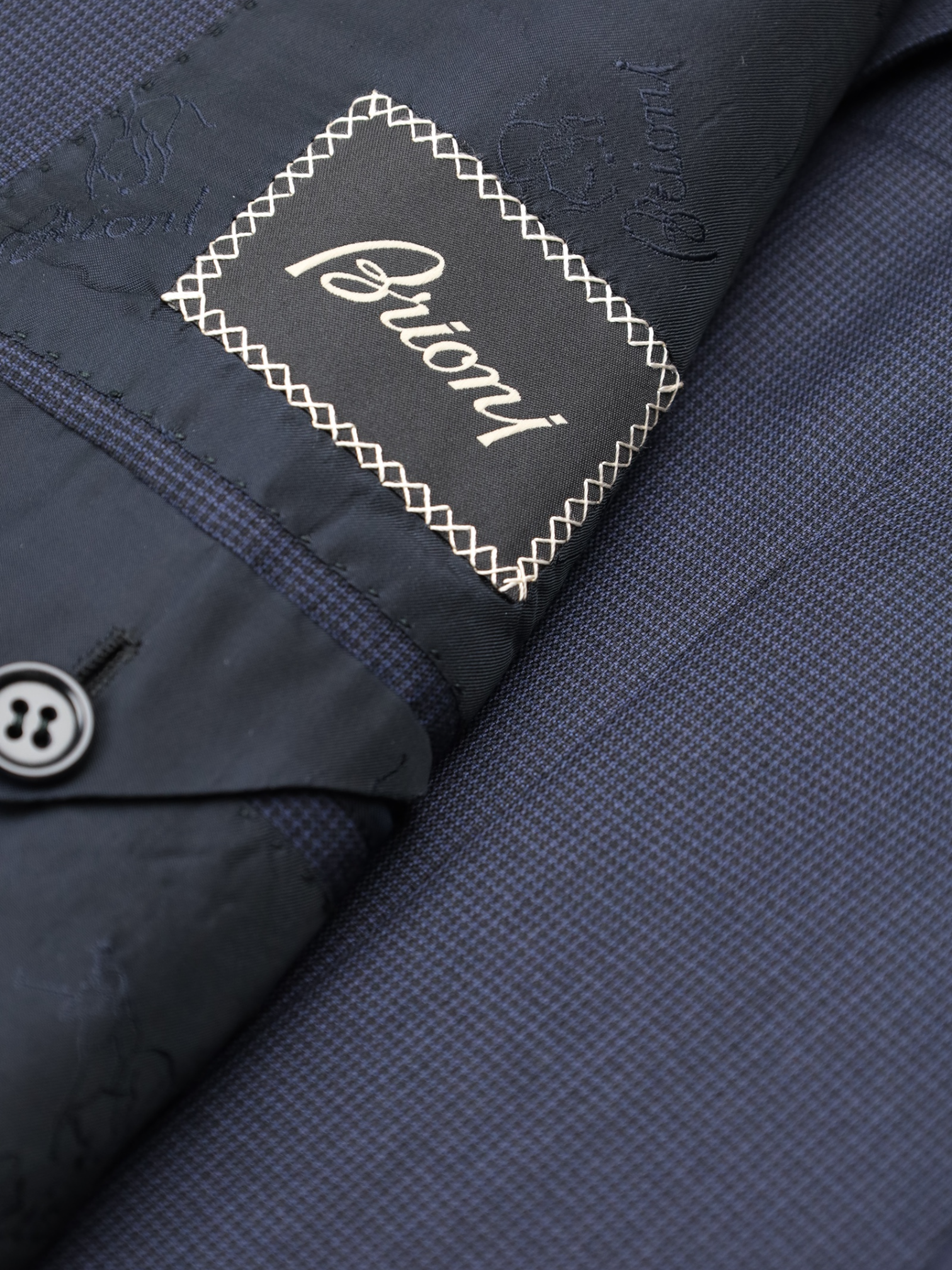 Brioni Blue Micro-Pattern Colloseo Jacket