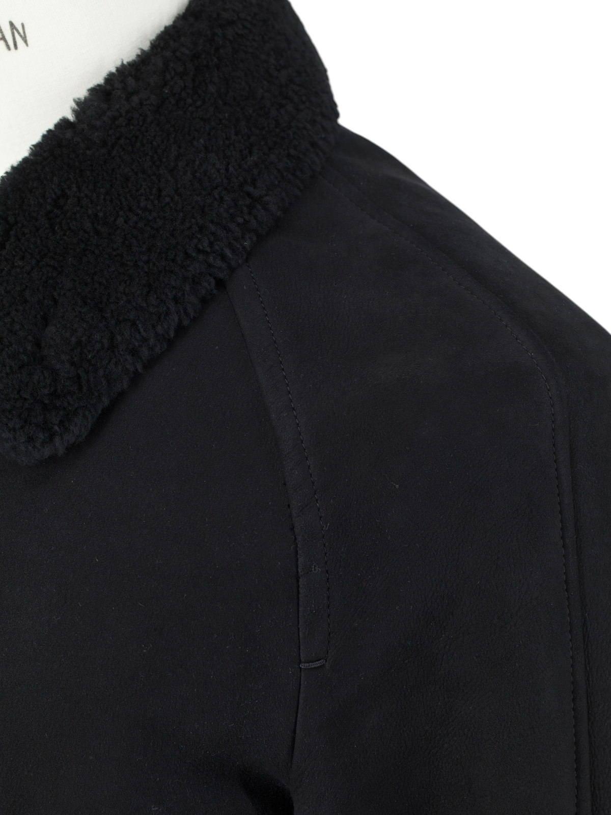 Tom Ford Black Lambskin Nubuck-Shearling Zip-Up Aviator Jacket