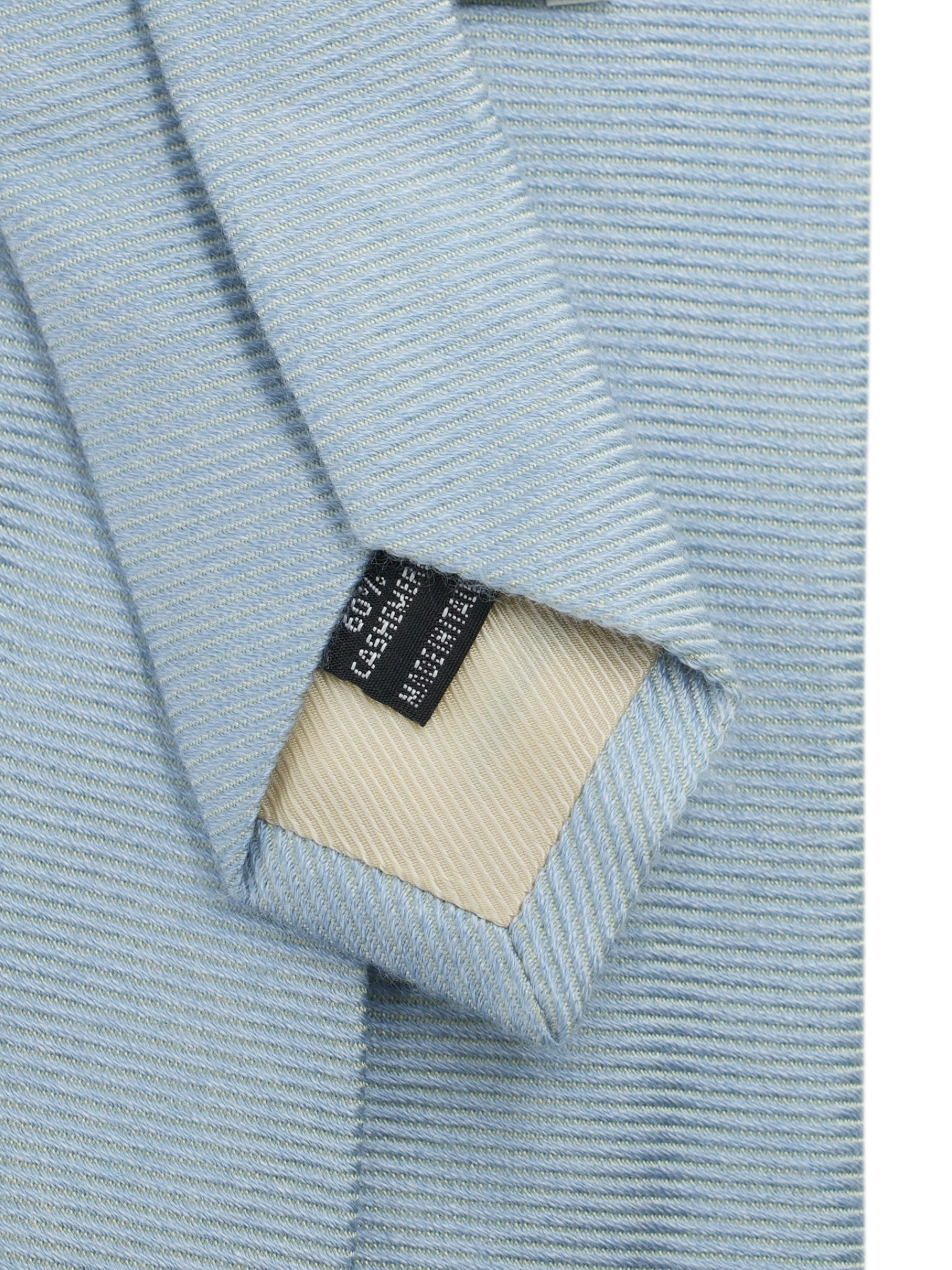 Luigi Borrelli 5-Fold Ice Blue Cashmere & Silk Horizontal Weave Tie