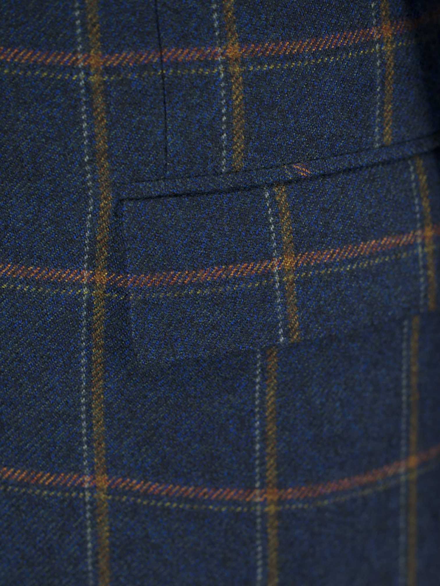 Kiton Dark Teal & Orange Pure Cashmere Windowpane Jacket