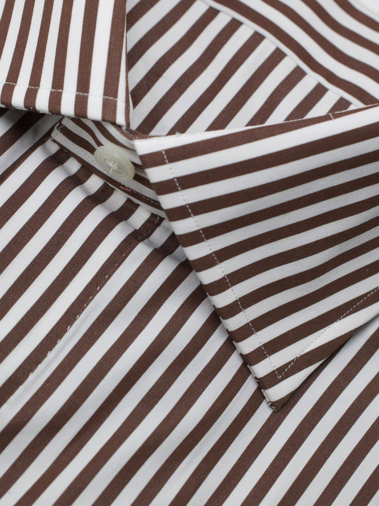 100 Hands White & Castagne Brown Bengal-Stripe Shirt