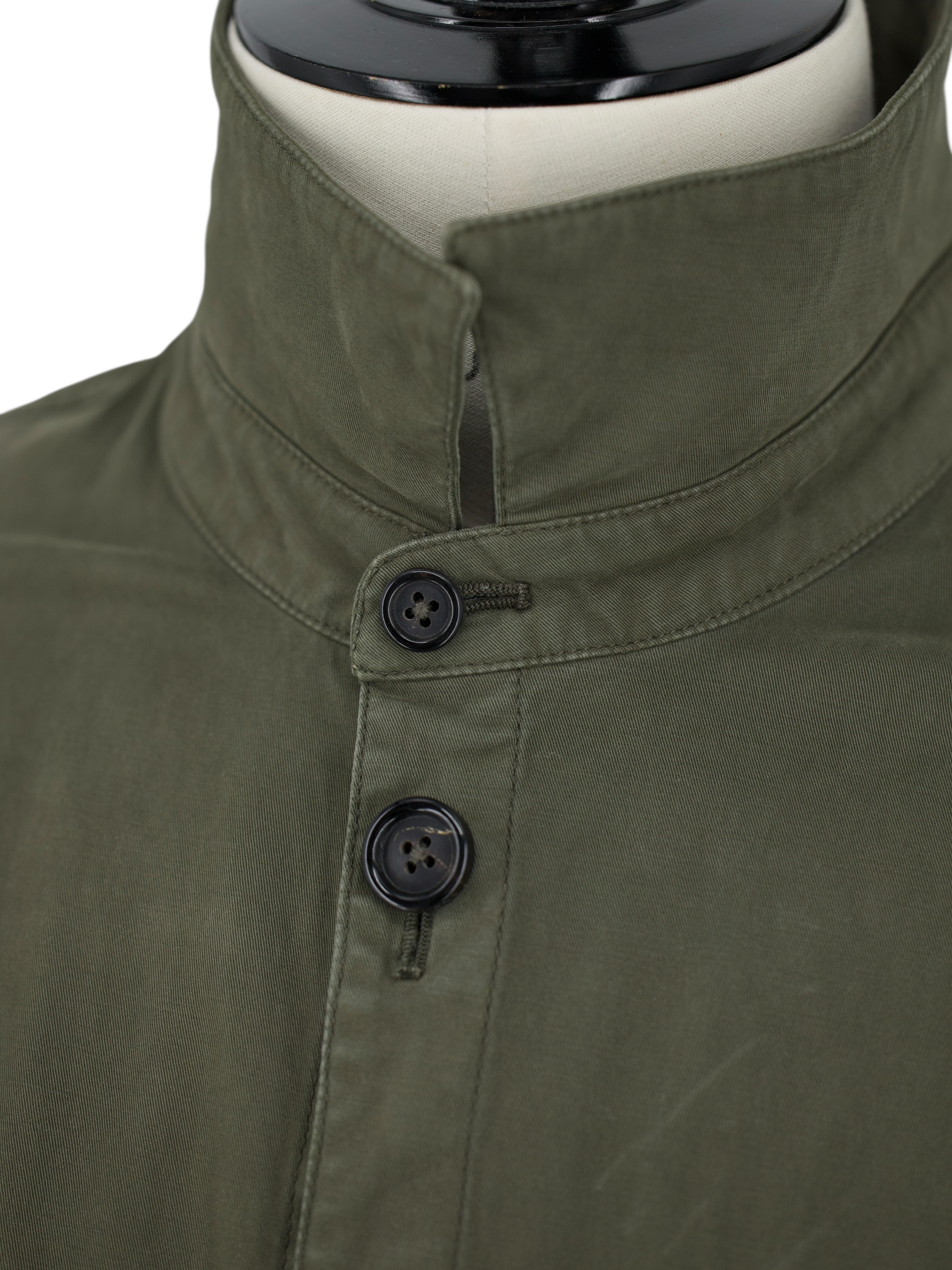 Z Zegna Olive Green Cotton-Stretch Safari Style Overshirt