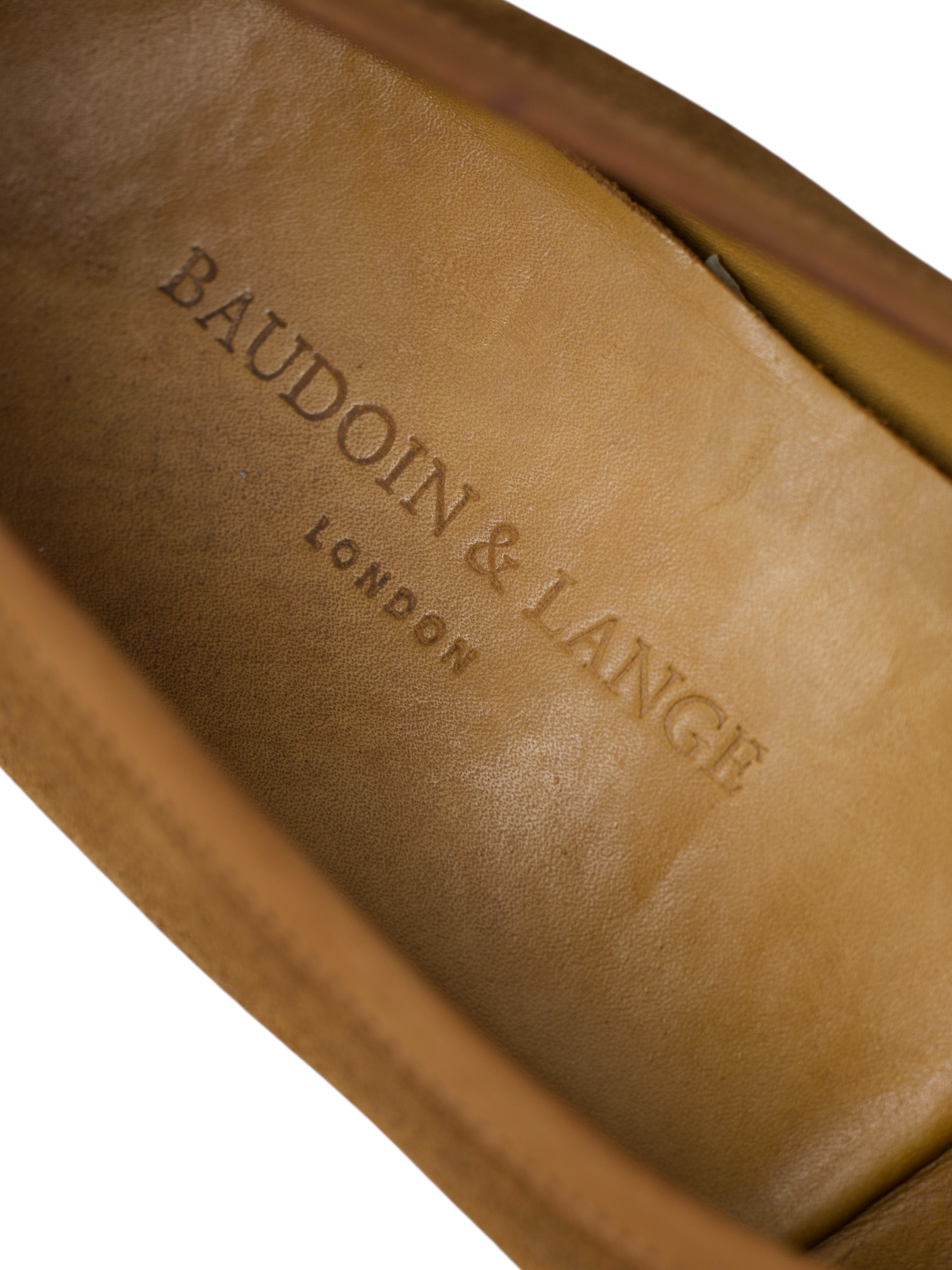 Baudoin & Lange Caramel Brown Suede Stride Belgian Loafer