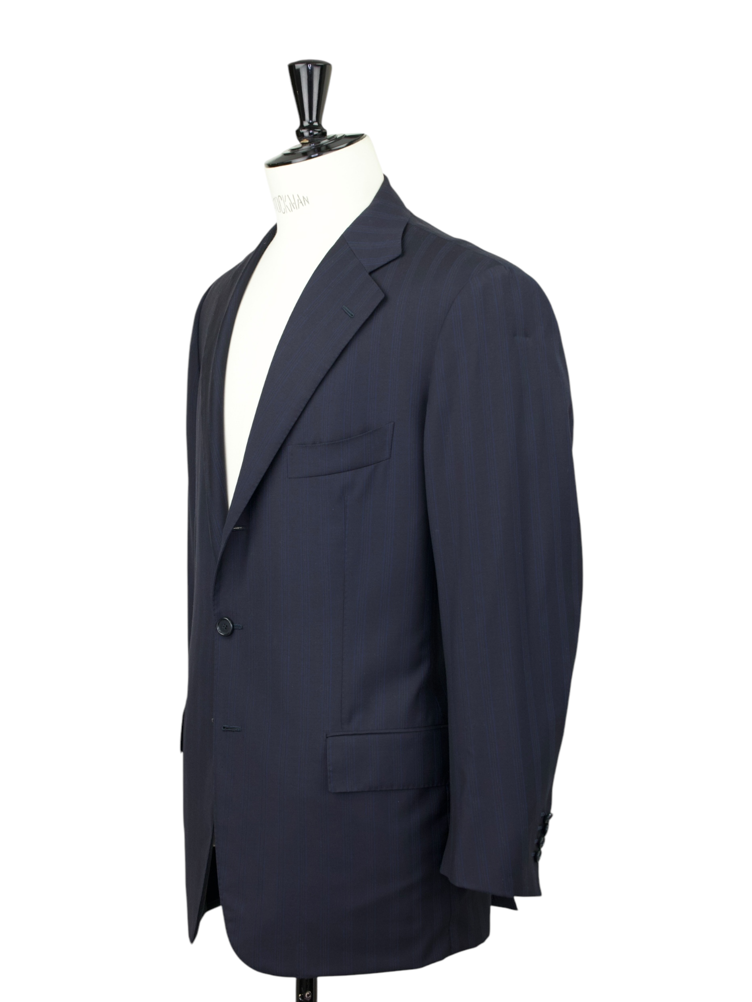 Cesare Attolini Navy & Light Blue Super 150’s Pinstripe Suit