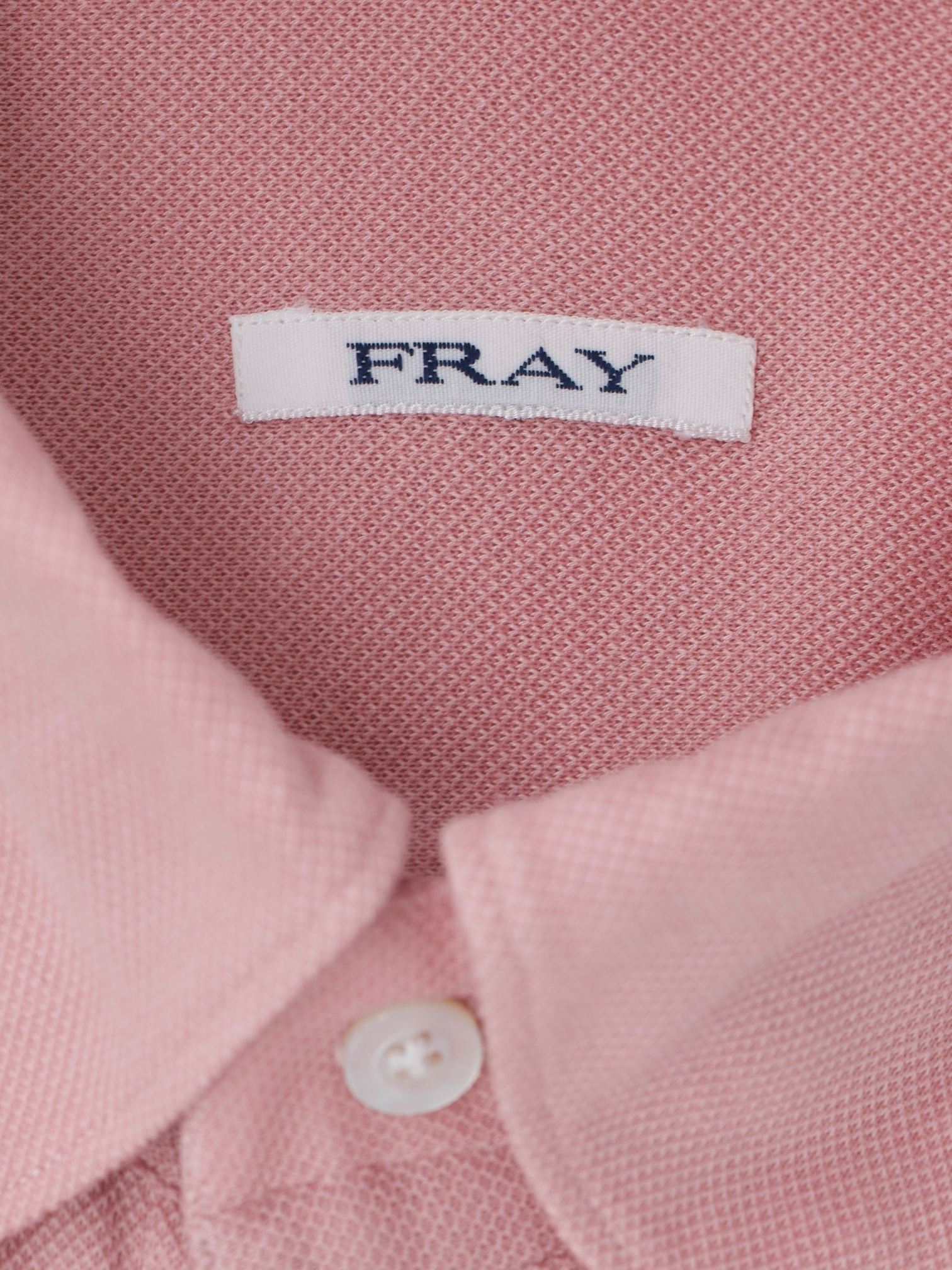 Fray Pink Cotton Piqué Knitted Button-Down Shirt