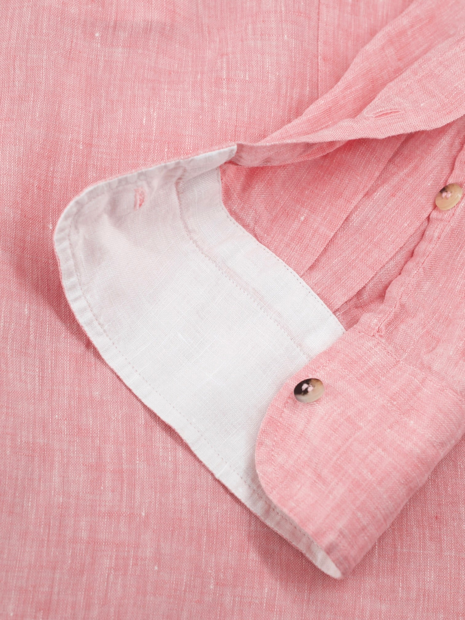 Loro Piana Pink Pure Linen Pop-Over André Shirt