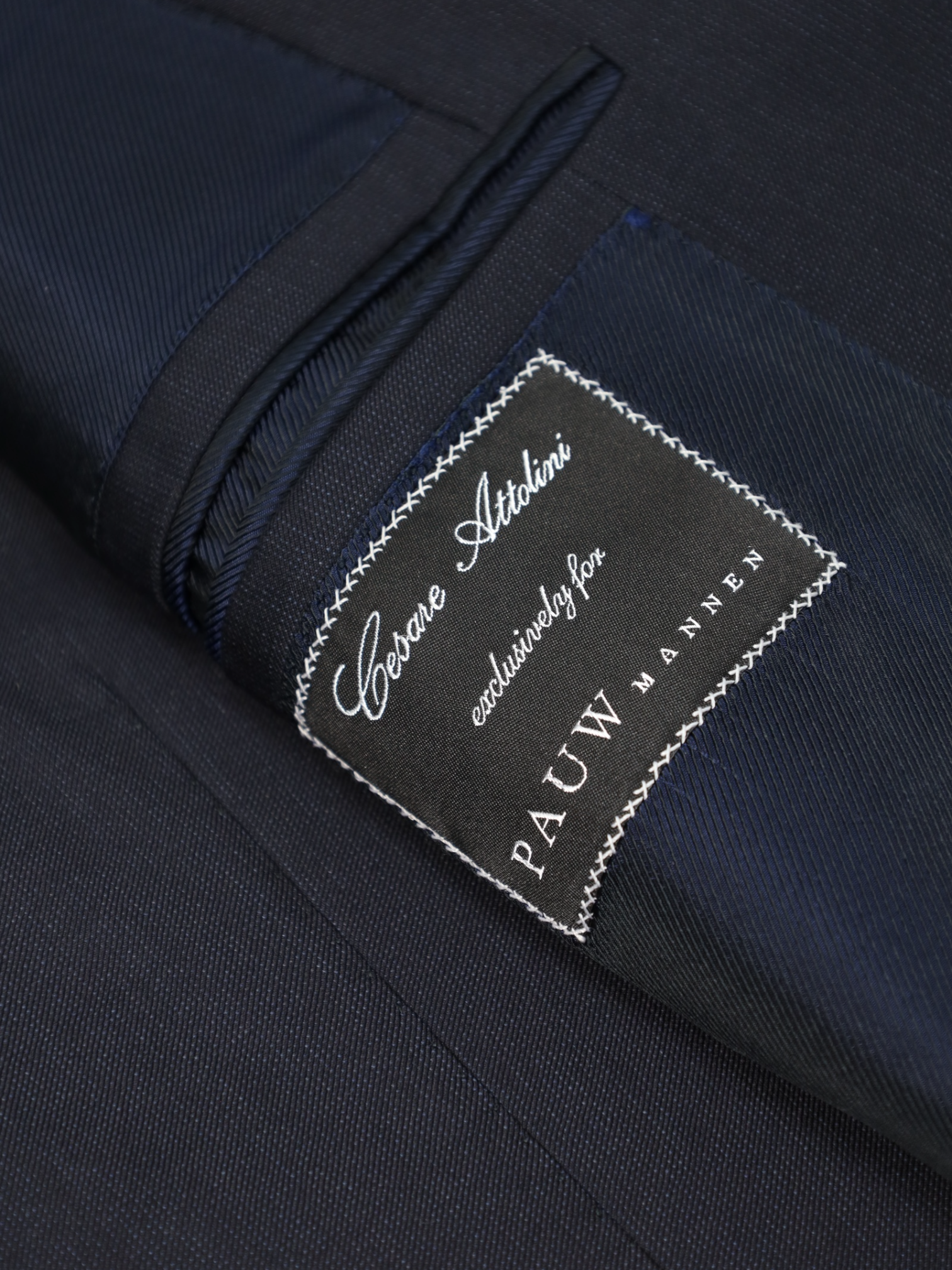 Cesare Attolini Navy Super 170's Pinpoint Jacket