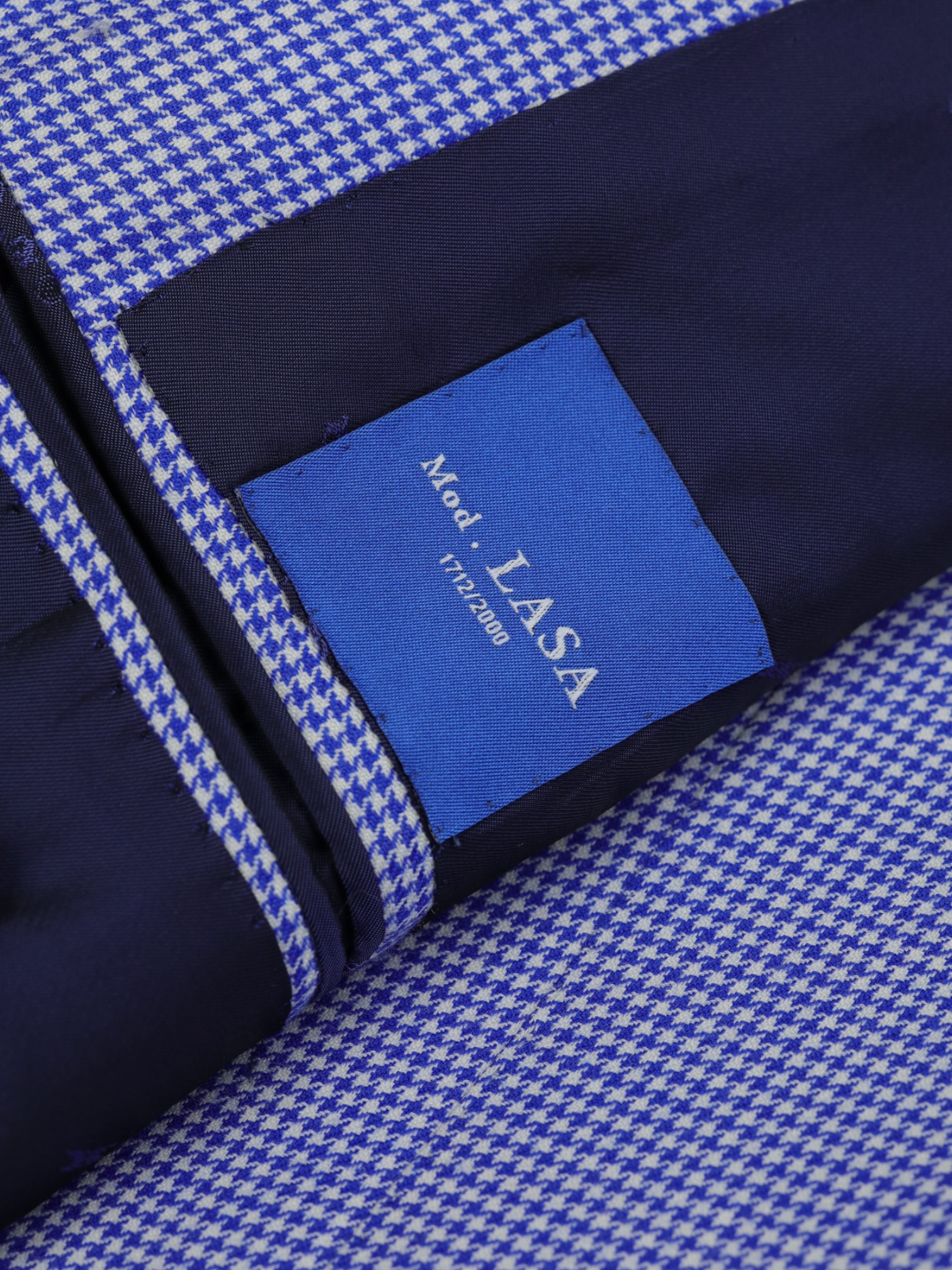 Kiton Light Blue Extrafine-Wool Pied de Poule "Lasa" Jacket