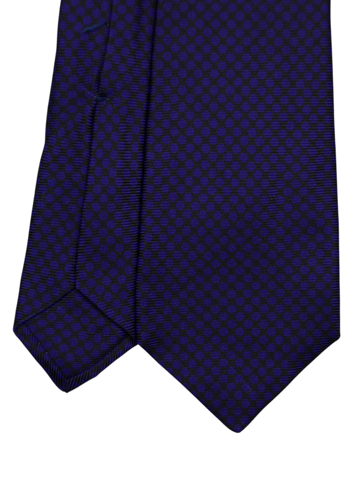 Kiton 5-Fold Navy Silk Diamond Pattern Tie