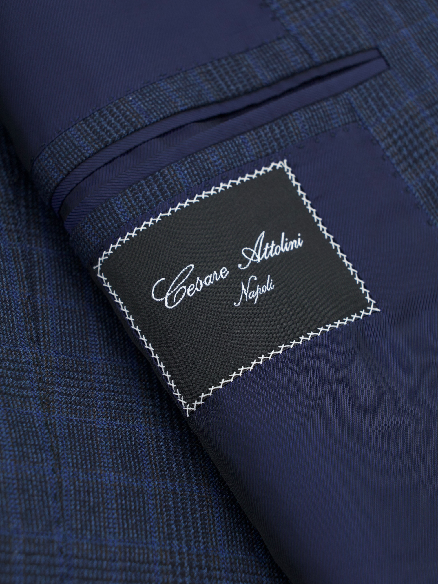 Cesare Attolini Royal Blue Pure-Wool Checkered Suit