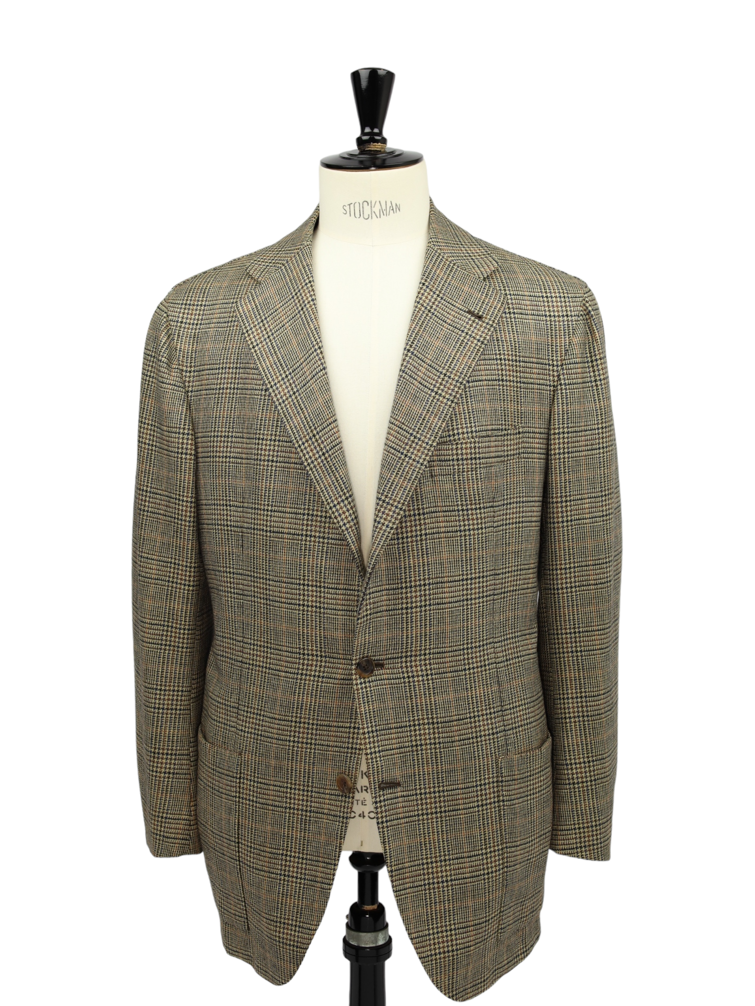 Orazio Luciano Light Brown Wool & Cashmere Prince of Wales Check Blazer