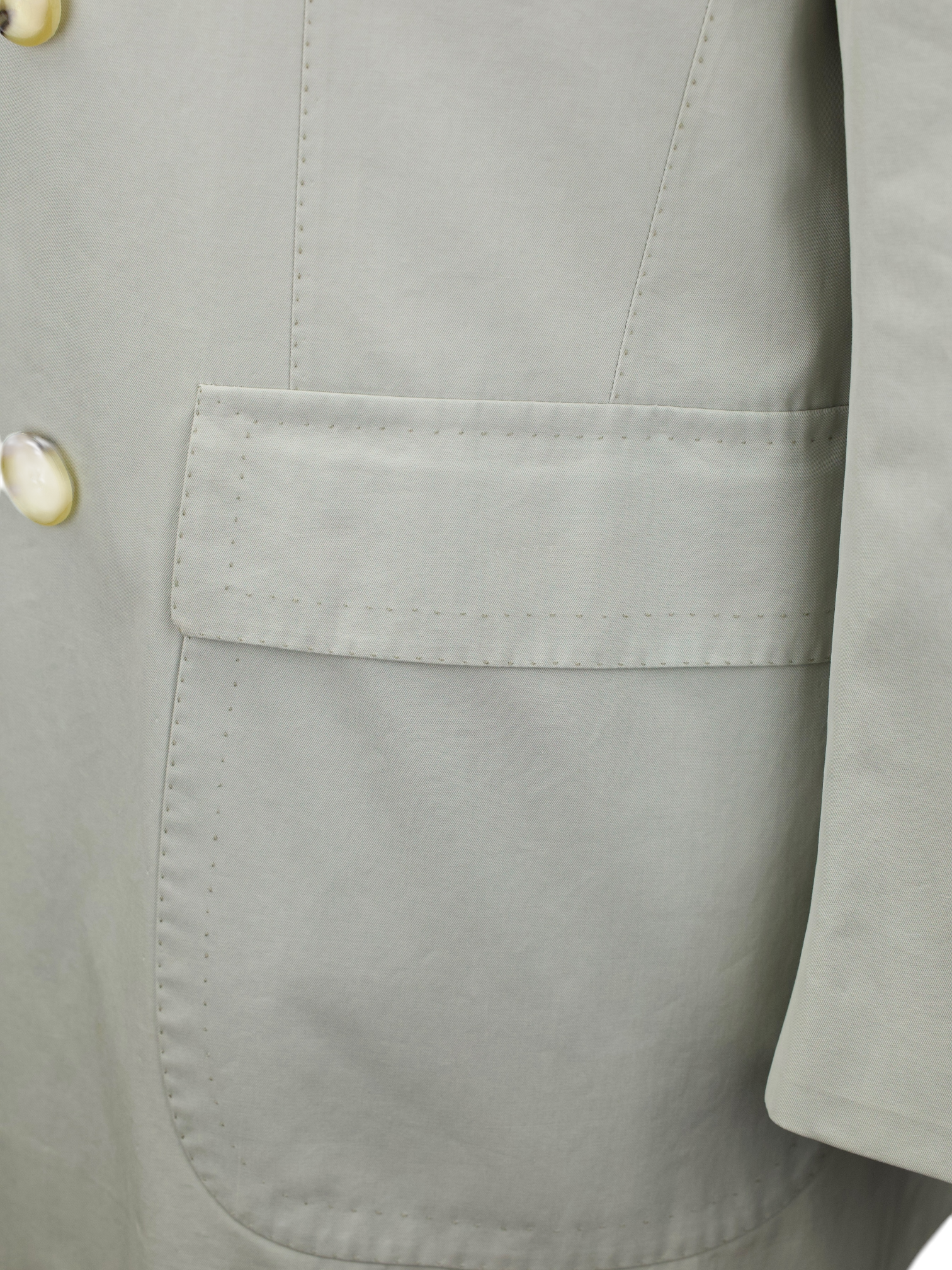 Cesare Attolini Beige Cotton Sartorial Summer Peacoat