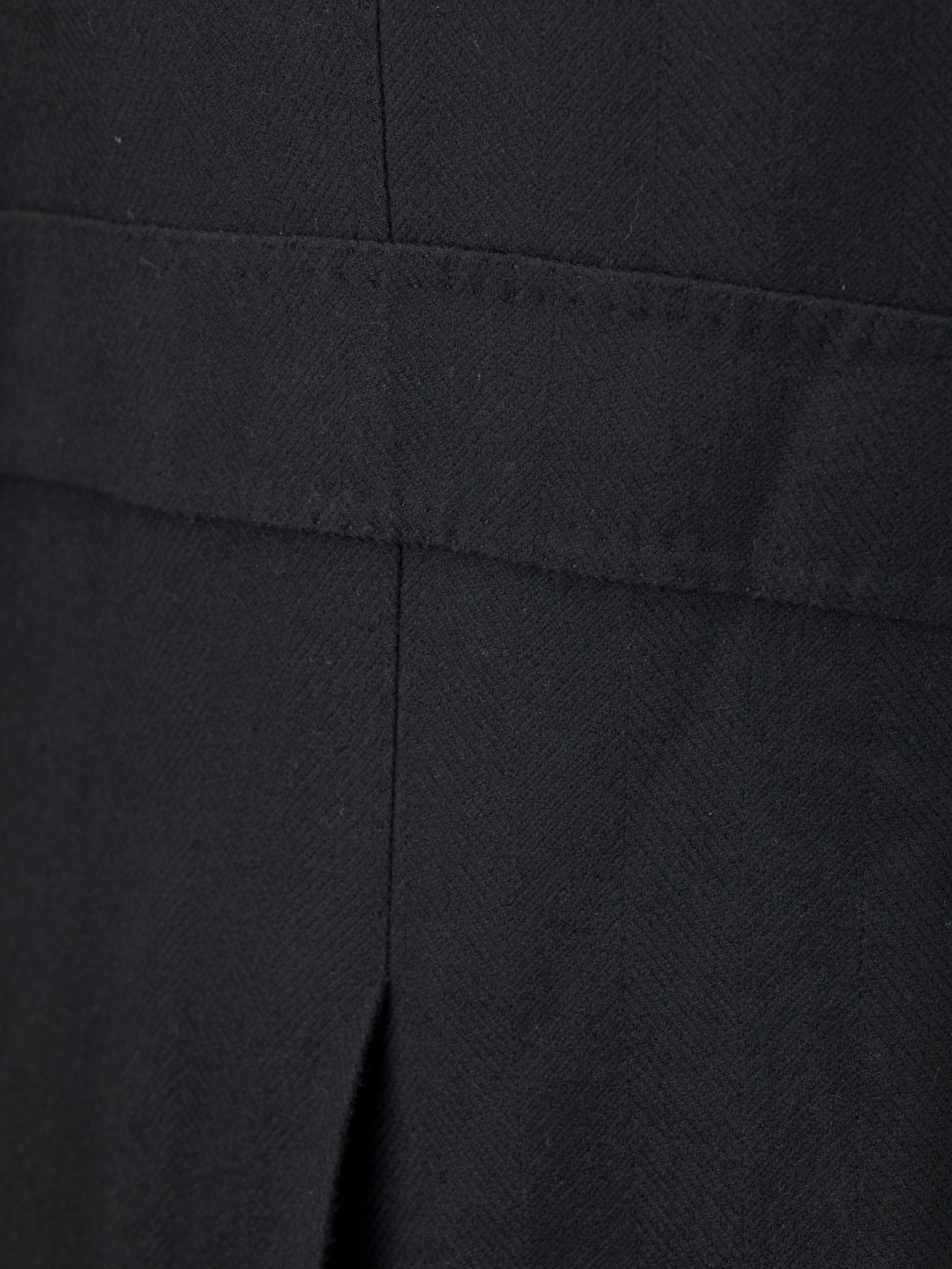 Orazio Luciano Black Virgin-Wool Herringbone Polocoat