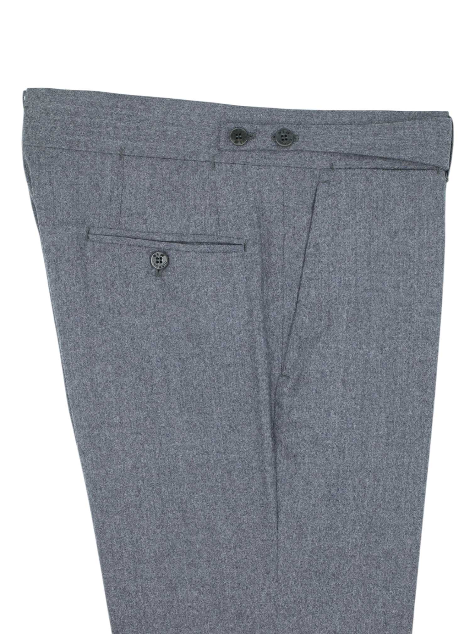 Sartoria Voglio Grey Wool-Flannel "Caccioppoli" Sartorial Trousers