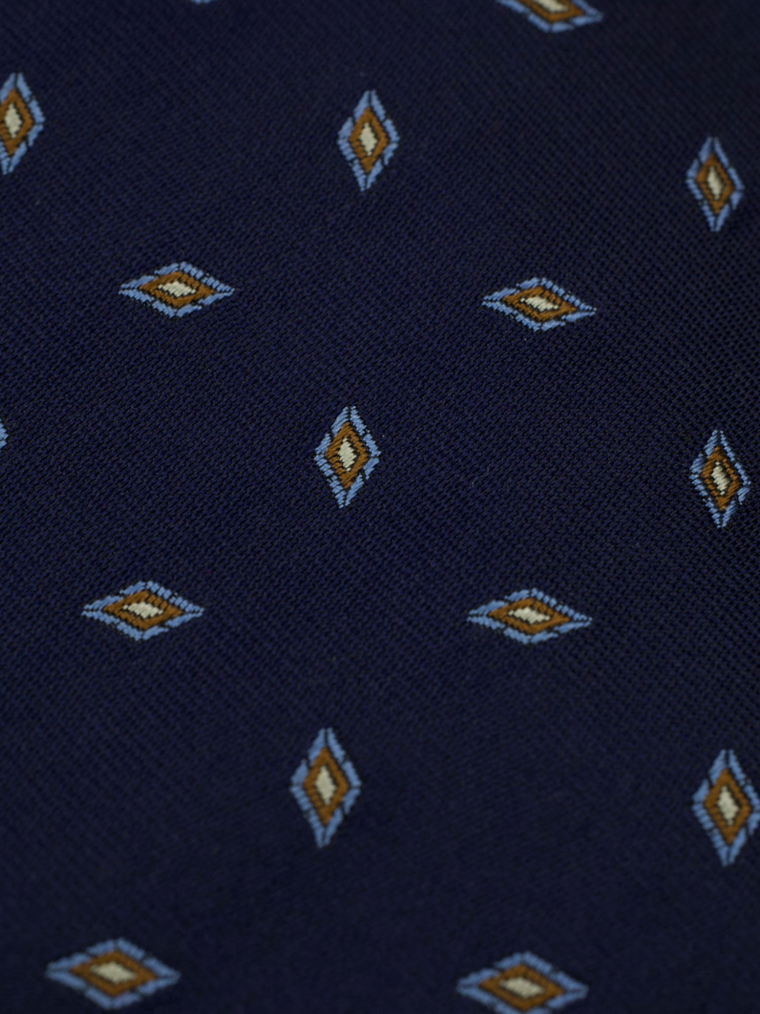 Kiton 5-Fold Navy & Brown Silk Diamond Pattern Tie