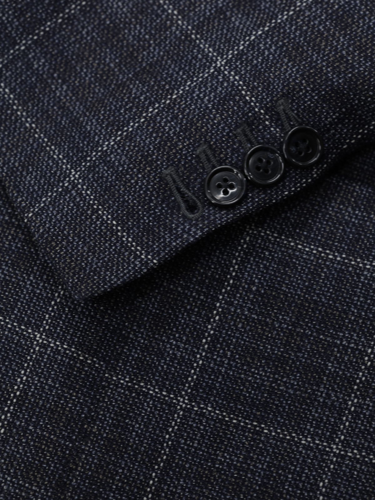 Corneliani Blue Wool Micro-Pattern Windowpane Gate Jacket