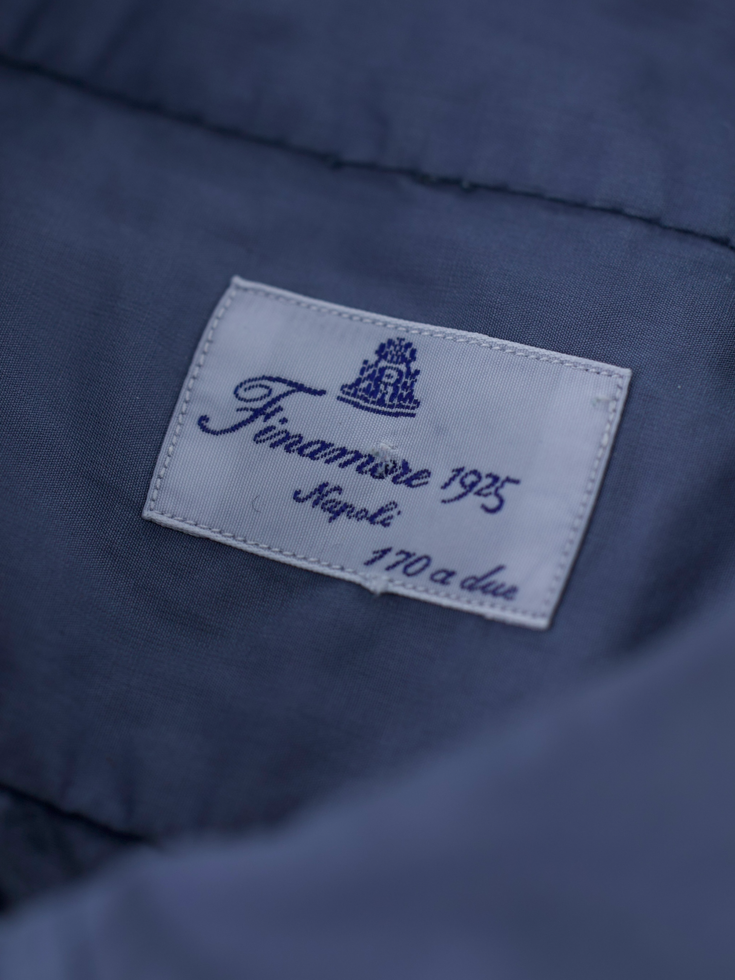 Finamore Steel Grey Poplin Cotton Button-Down Collar Shirt