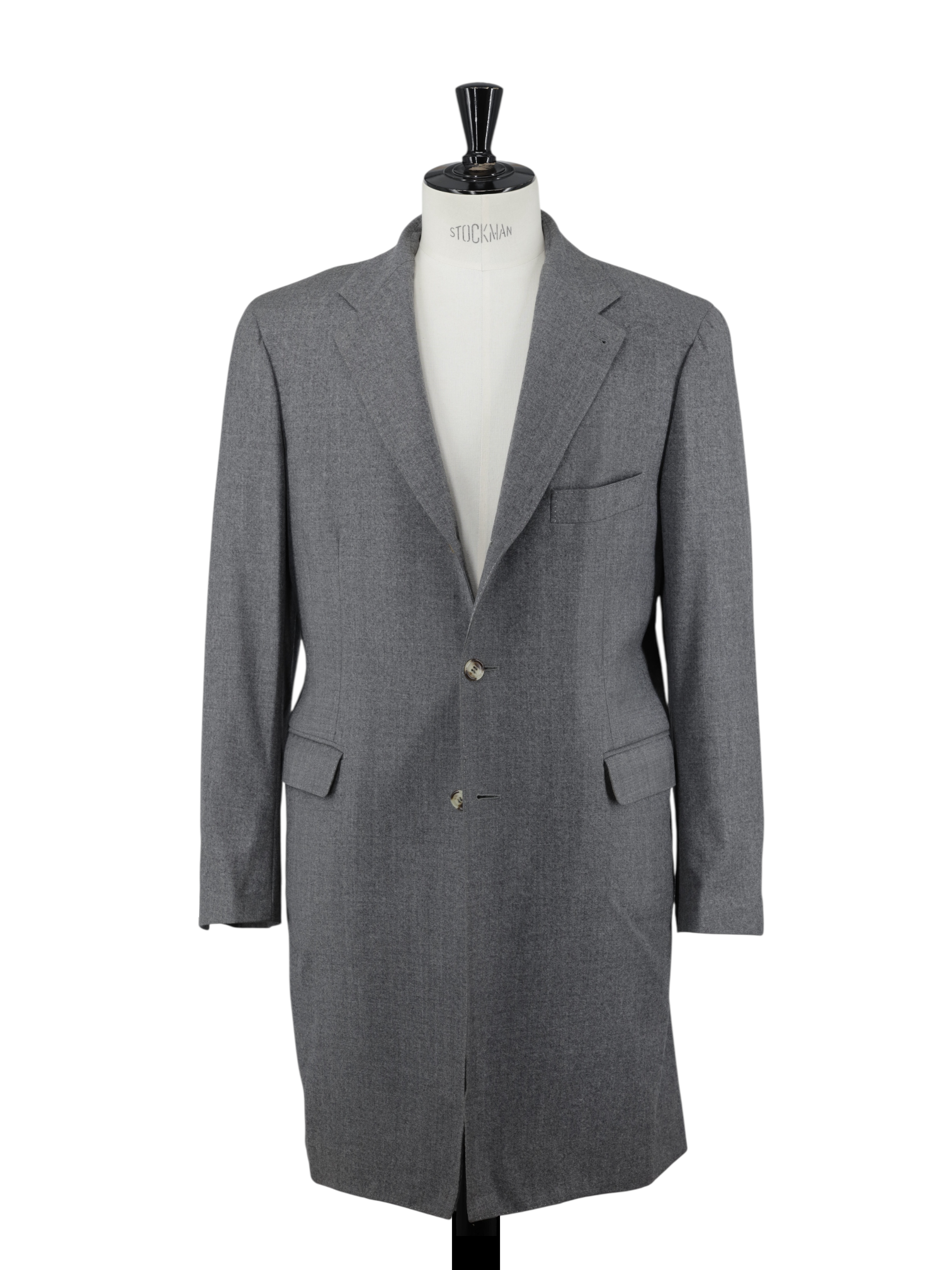 Brunello Cucinelli Grey Softly-Brushed Wool Twill Overcoat