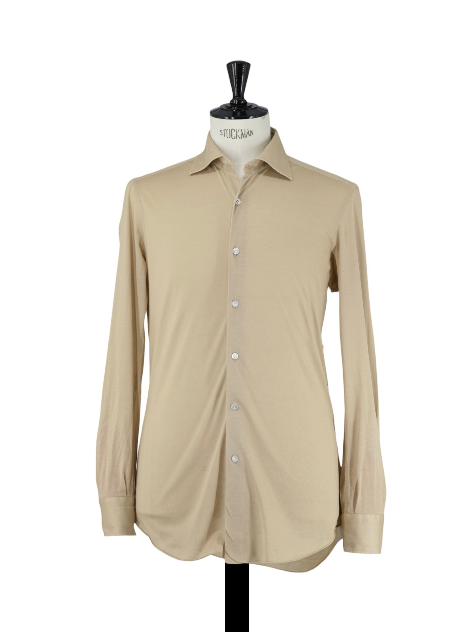 Fray Camel Brown Pique-Knitted Cotton "Gabriel" Shirt