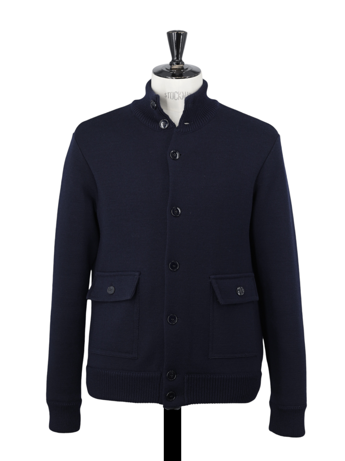 Zanone Navy Rainwool Bomberjacket Cardigan