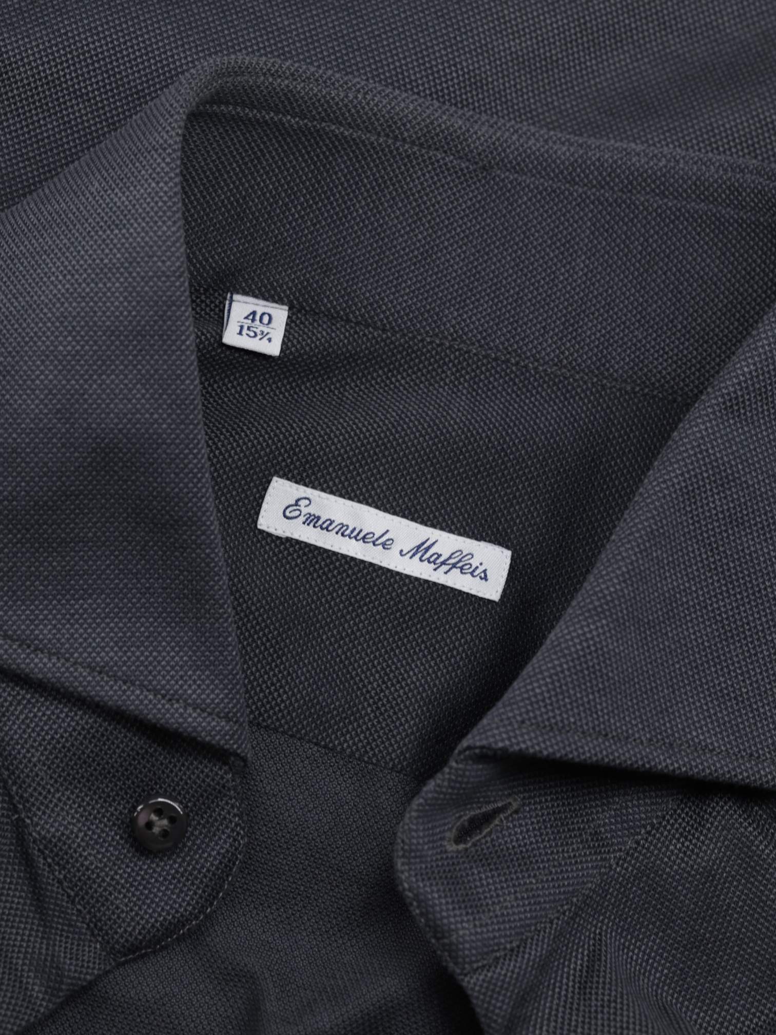 Emanuele Maffeis Warm Grey Knitted Piqué-Cotton Shirt
