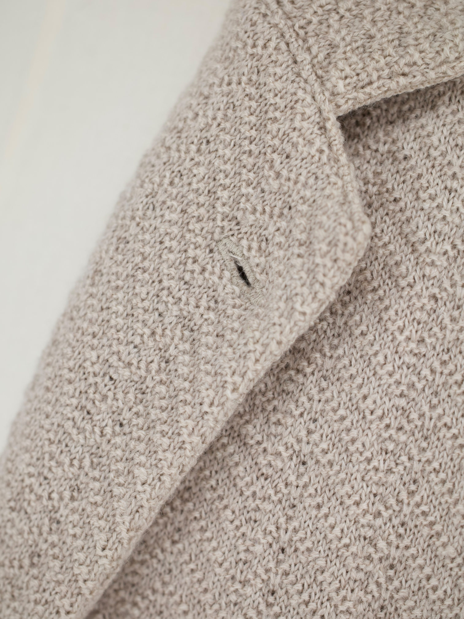 Lardini Greige Pure Wool Heavy-Knitted Sweater Jacket