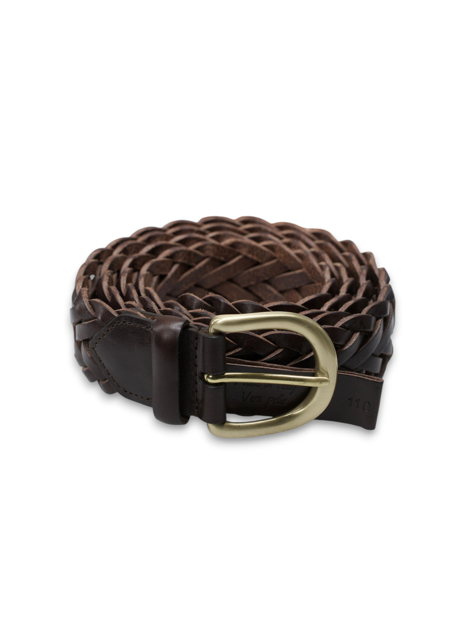 Velasca Dark Brown Braided Calf-Leather Belt