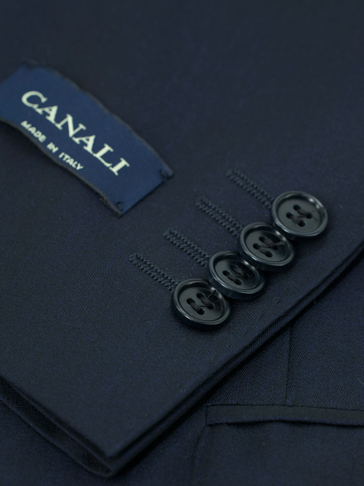 Canali Navy Super 120's Wool Twill Jacket
