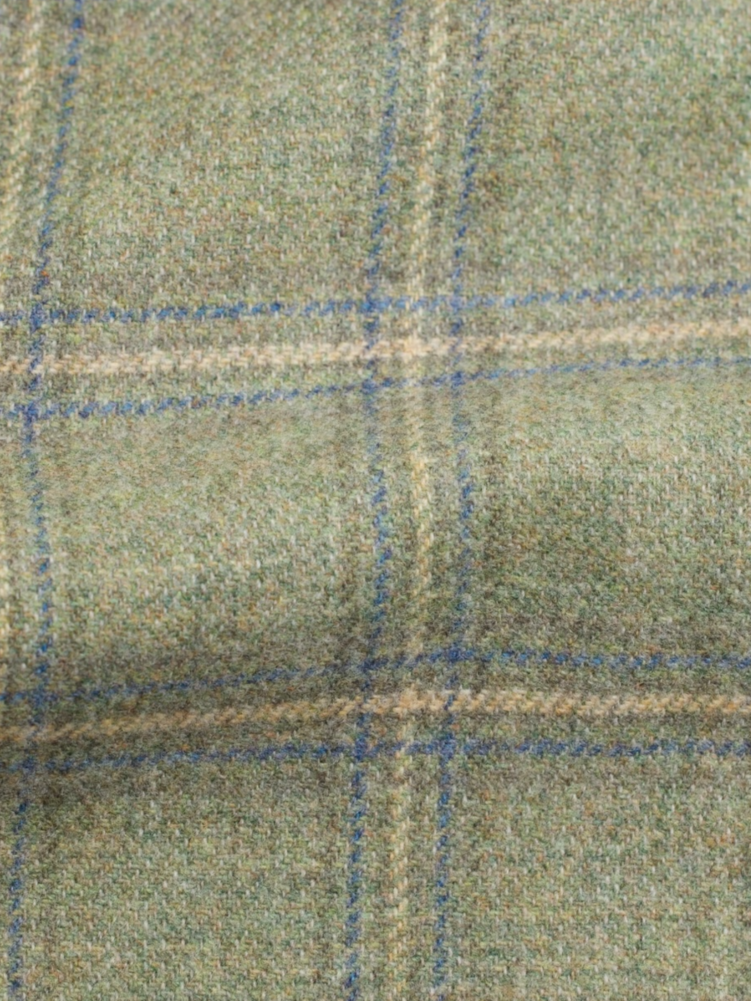Orazio Luciano Sage Green & Light Blue Brushed-Wool Windowpane Jacket