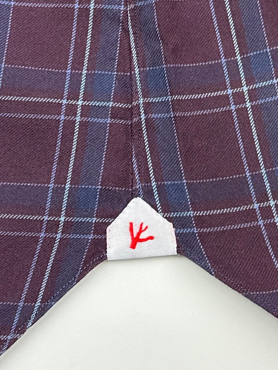 Isaia Aubergine Tartan Shirt