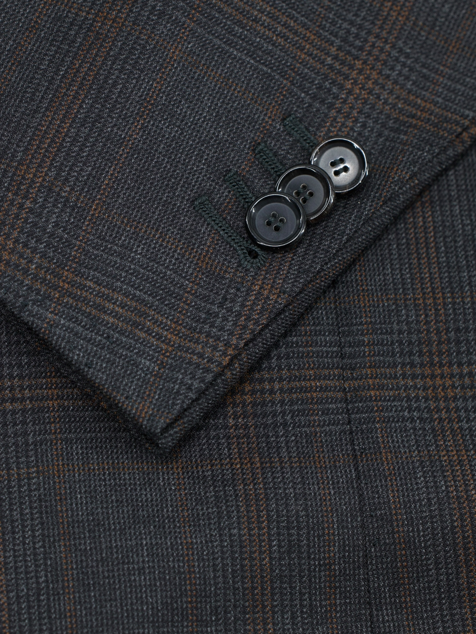 Cesare Attolini Dark Grey & Brown Super 130's & Cashmere Glenplaid Jacket