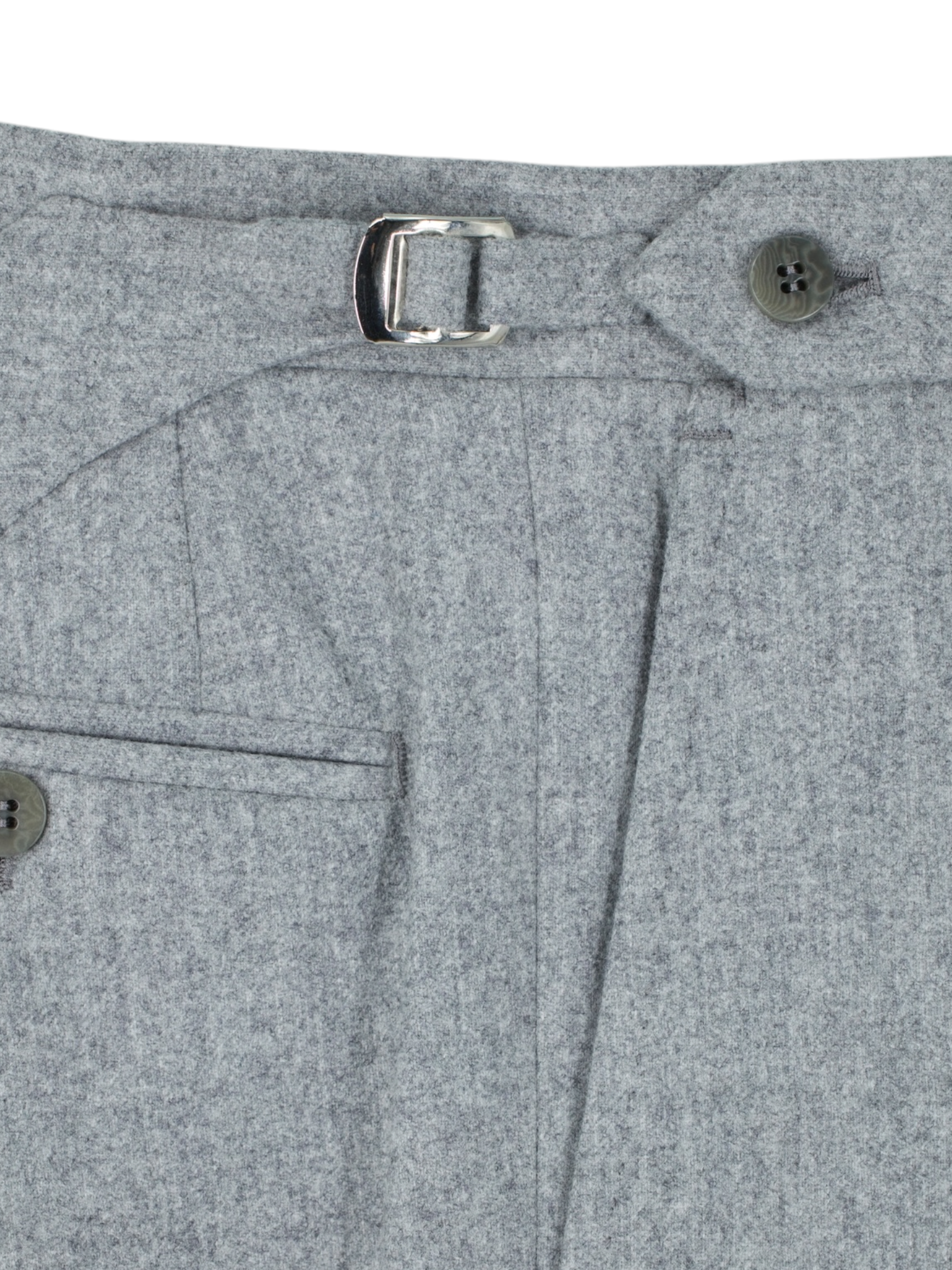 Sartoria Voglio Light Grey Grey Wool-Flannel "Caccioppoli" Sartorial Trousers