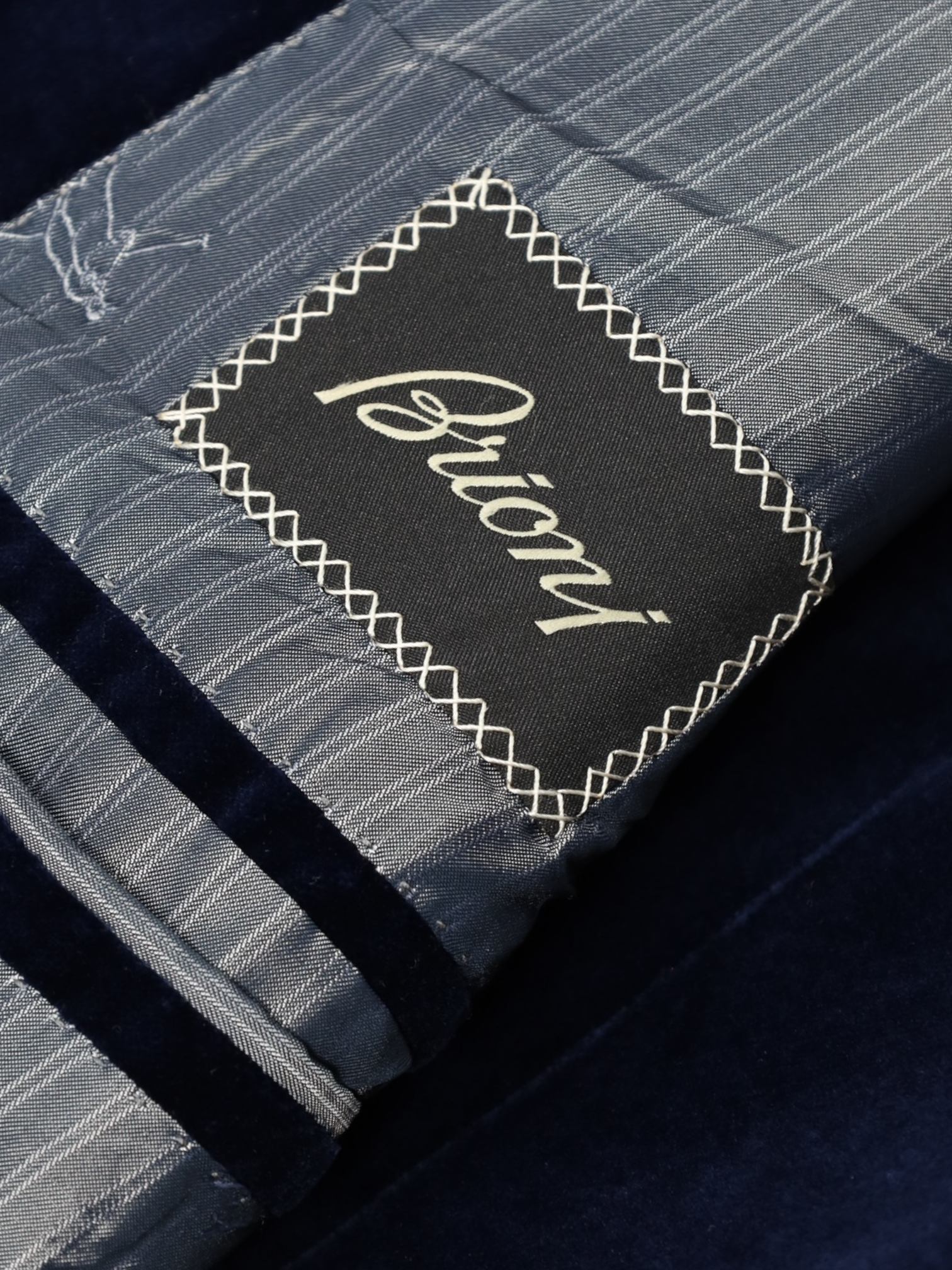 Brioni Navy Cotton & Bamboo Velvet Pallavicin Jacket