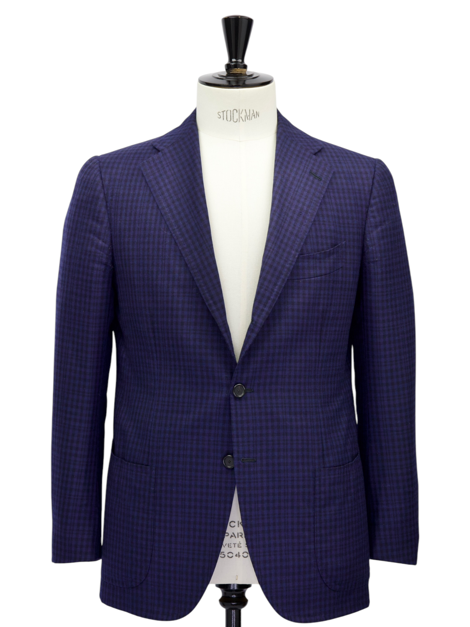 Cesare Attolini Dark Purple Gingham Check Suit