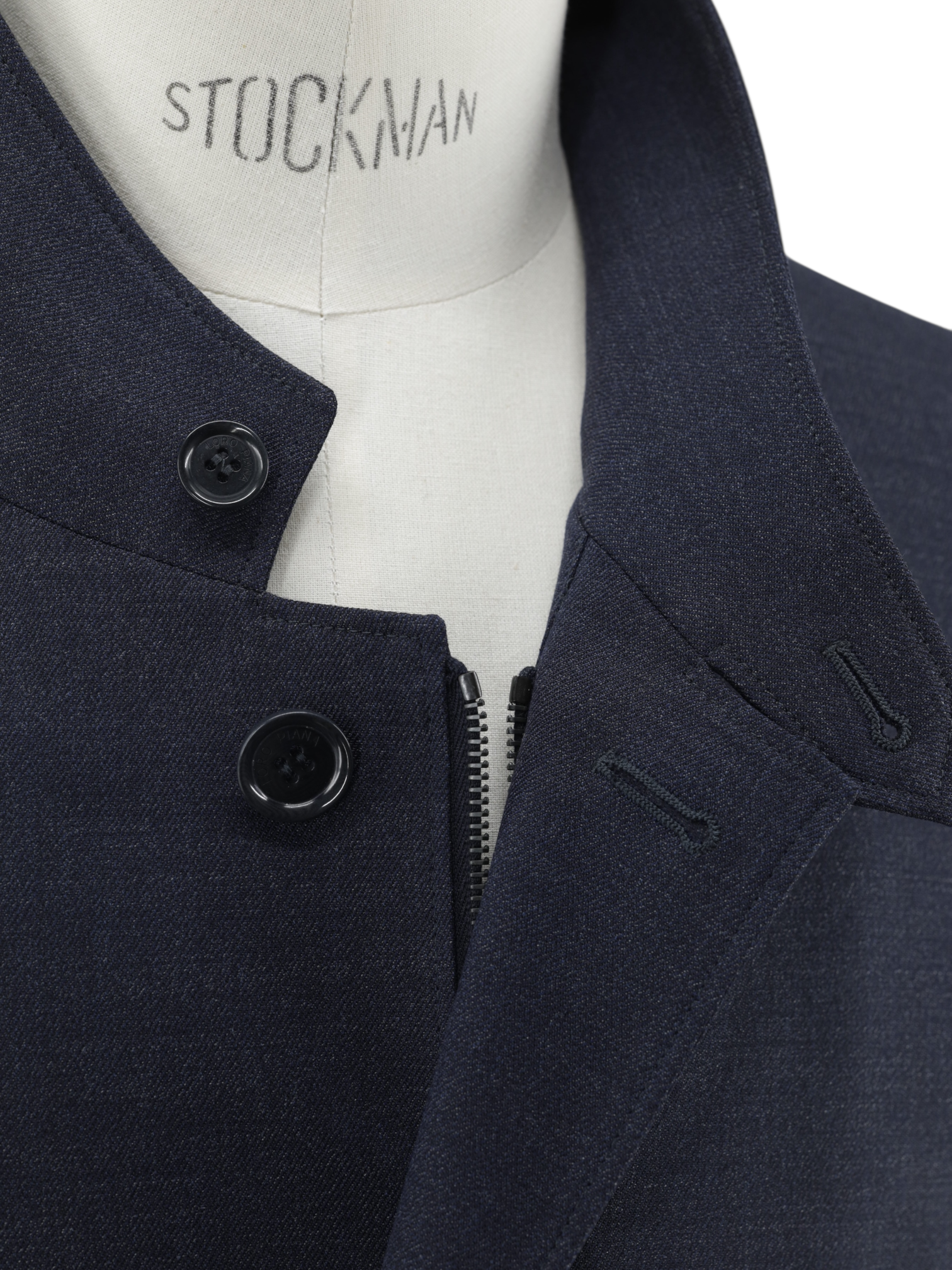 Loro Piana Dark Blue Wool Storm-System Roadster Coat