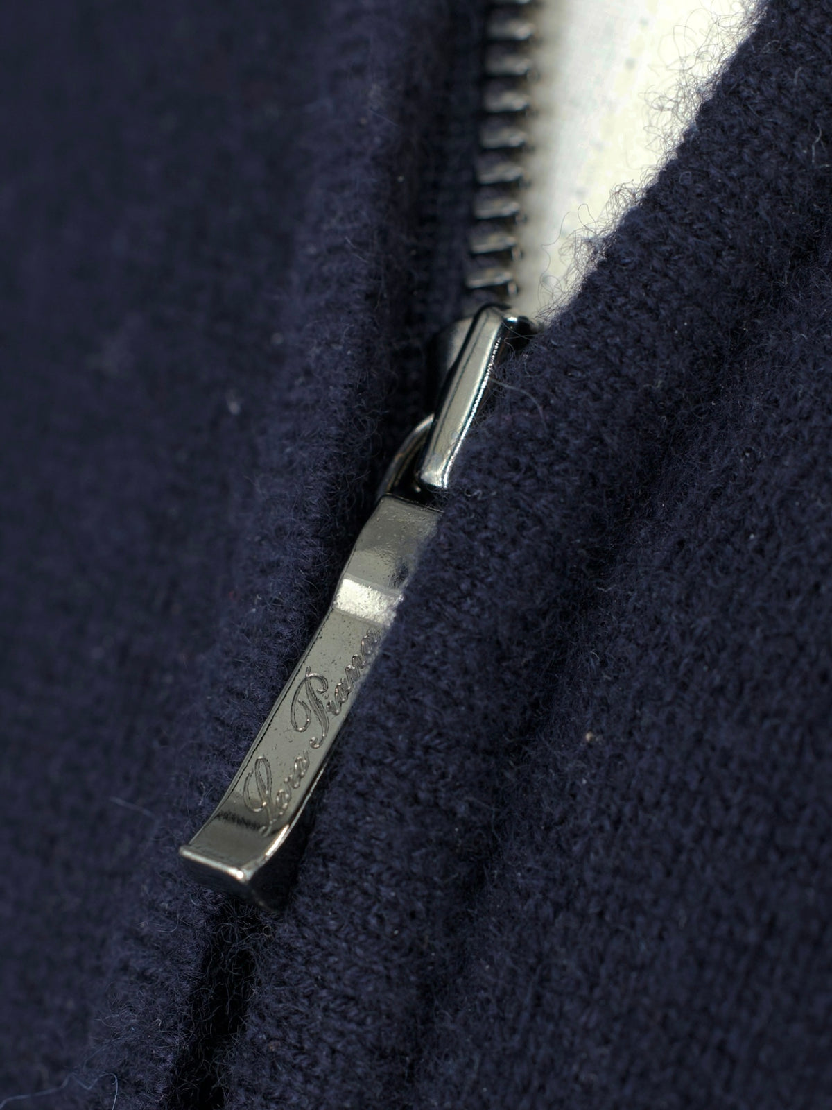 Loro Piana Navy Baby-Cashmere Half-Zip Sweater
