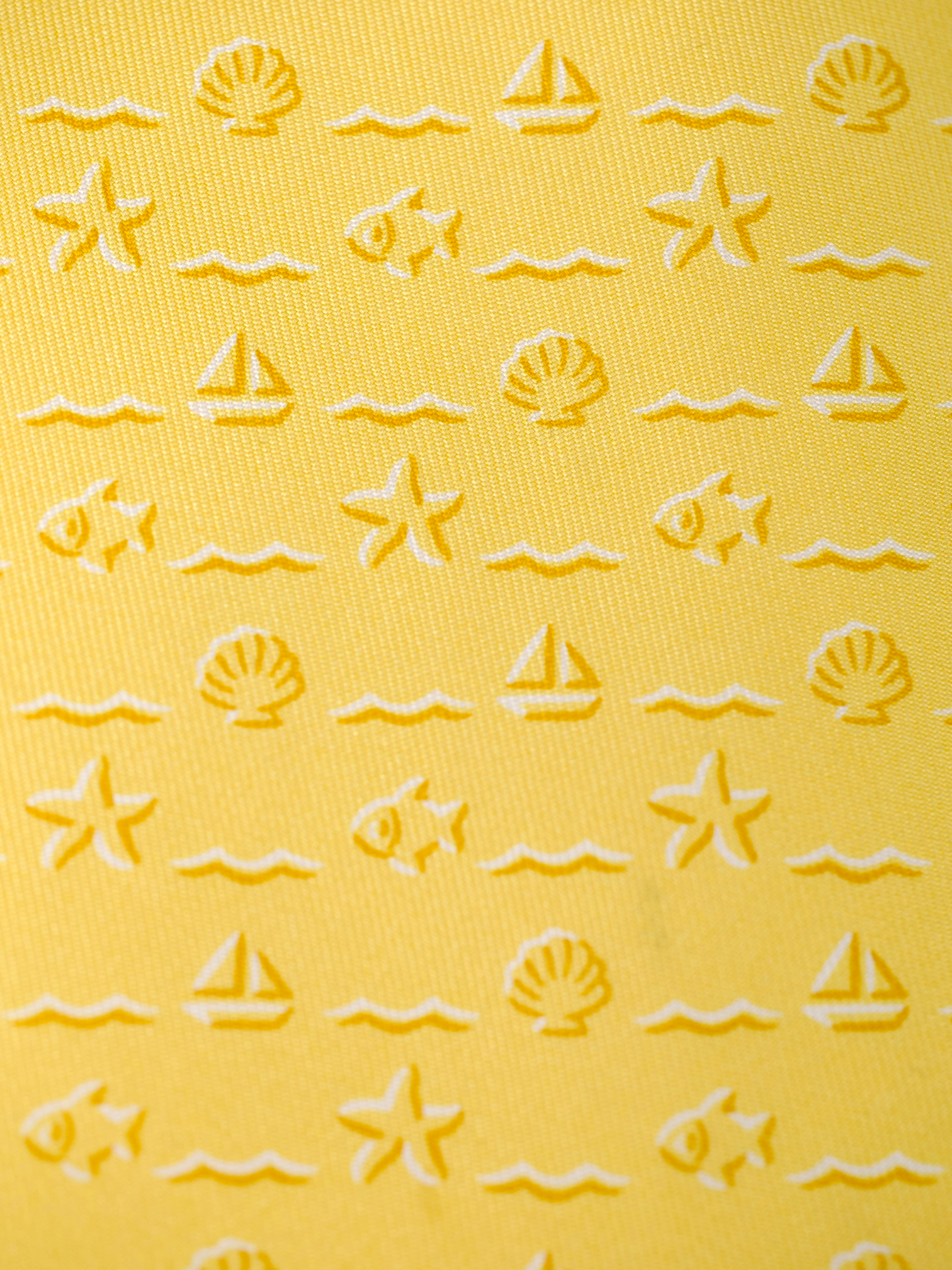 Hermès x ING Private-Banking Butter Yellow Silk Boat-Pattern Tie