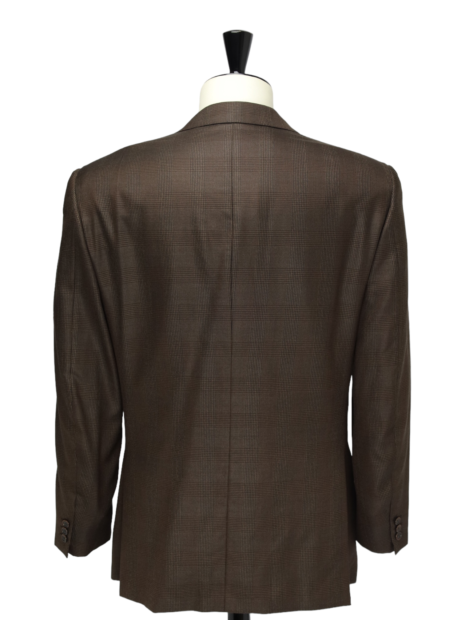 Brioni Castagne Brown Wool & Silk Glenplaid Jacket