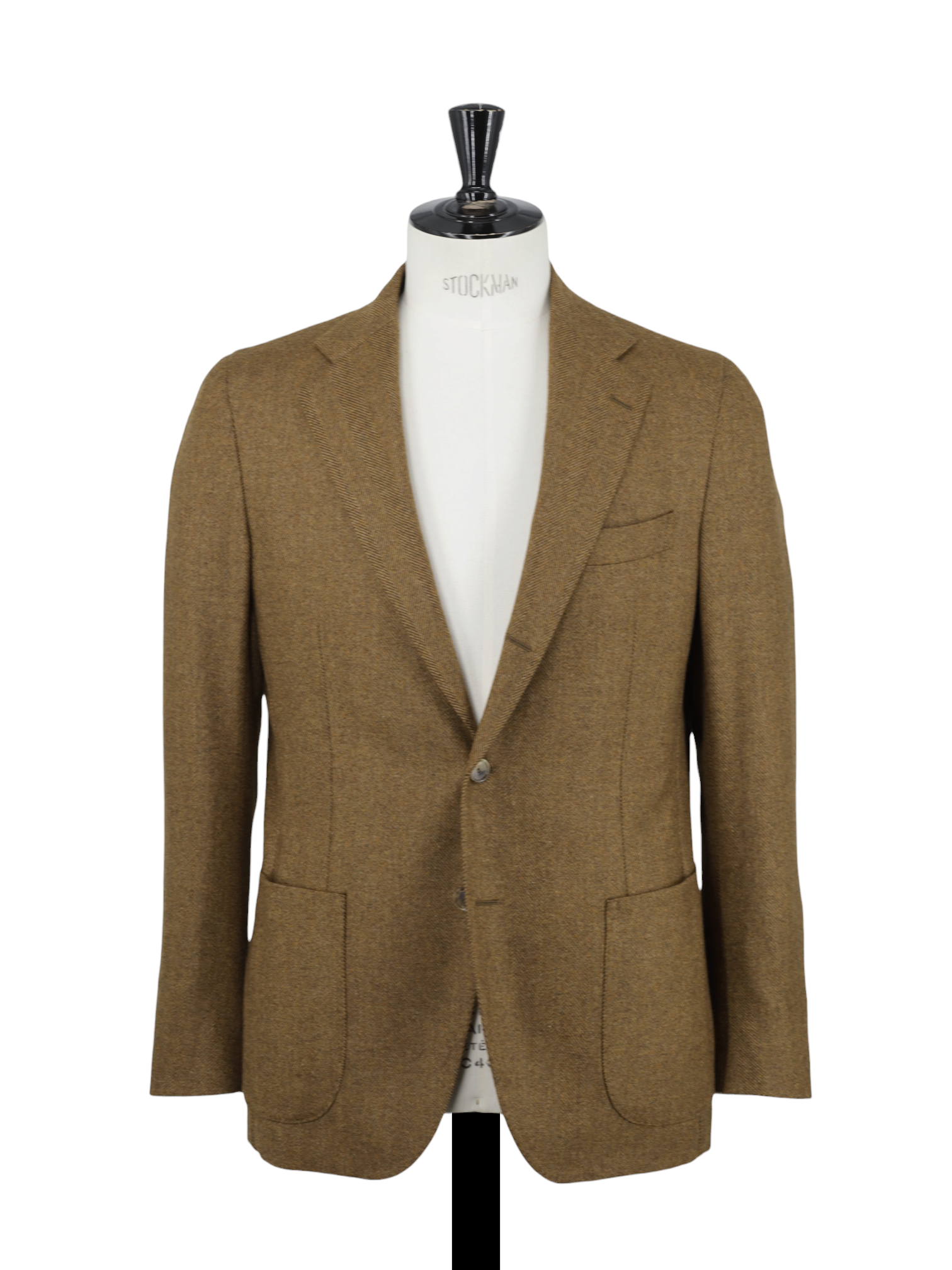 De Petrillo Caramel Brown Pure Wool Herringbone Jacket