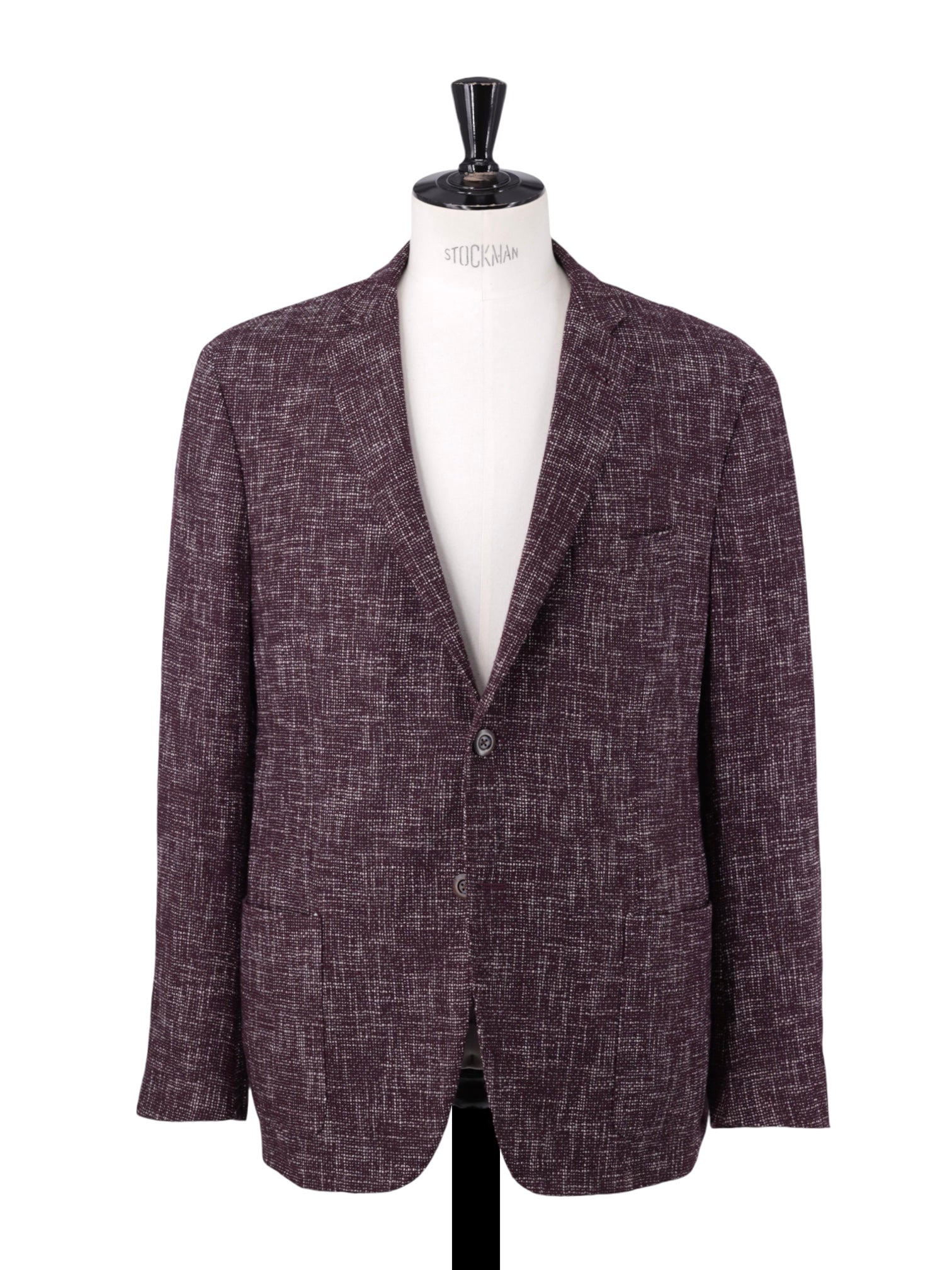 Corneliani Oxblood & White Speckled Wool, Cotton & Stretch "Gate" Jacket
