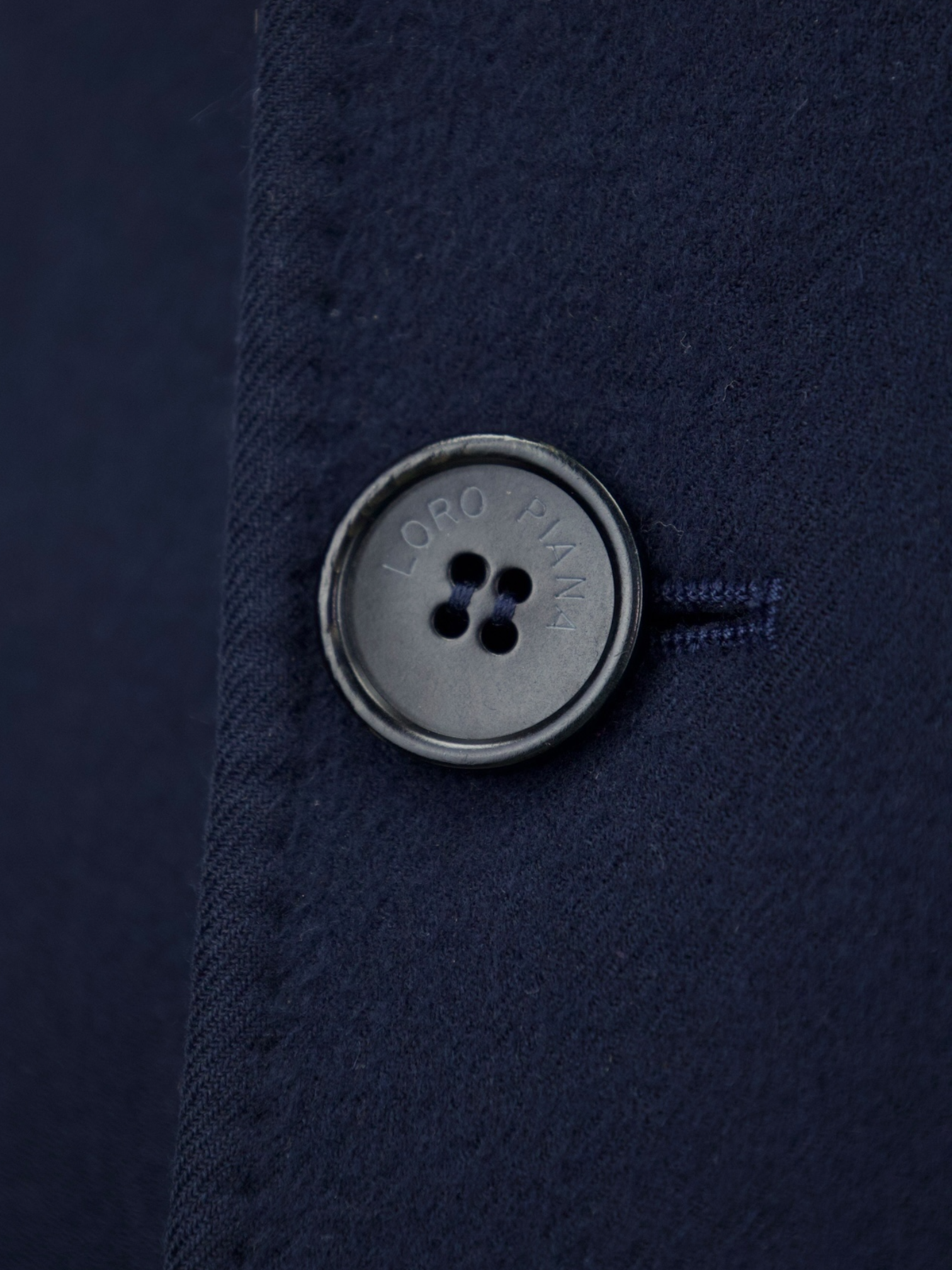 Loro Piana Navy Cashmere Rain System Overcoat