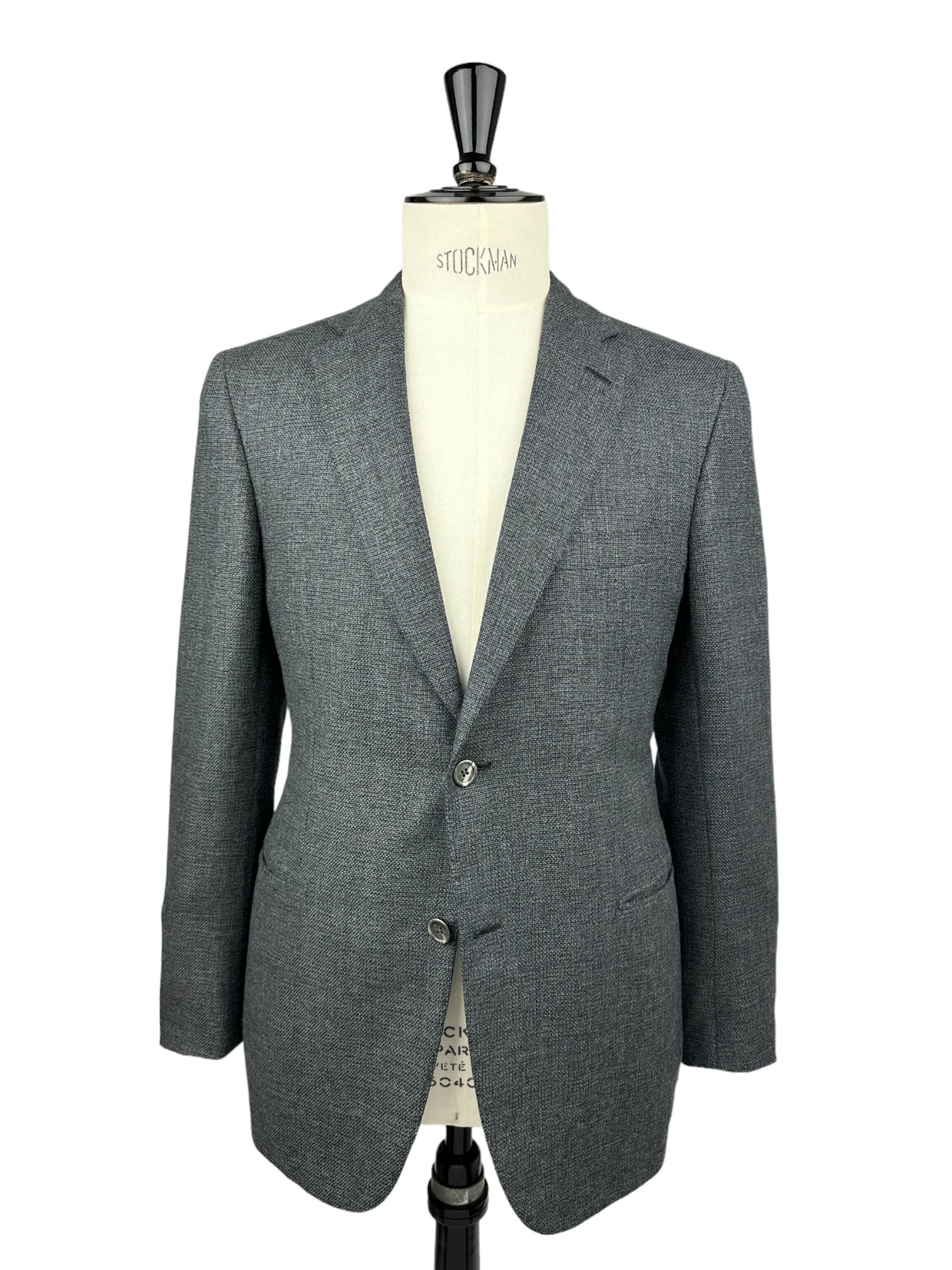 Brioni Grey Basket Weave Wool & Silk Jacket