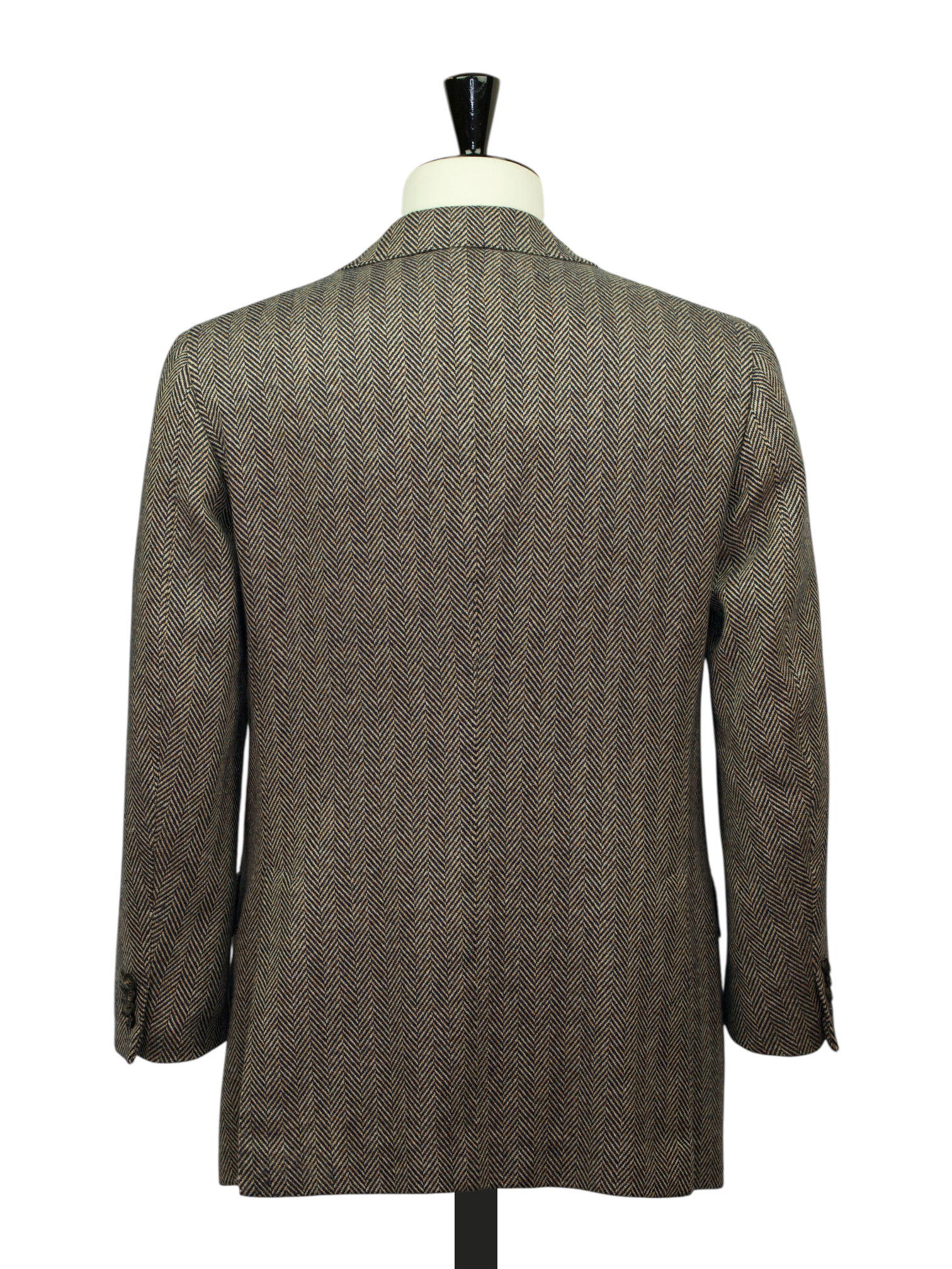 Cesare Attolini Brown & Navy Pure-Cashmere Herringbone Jacket